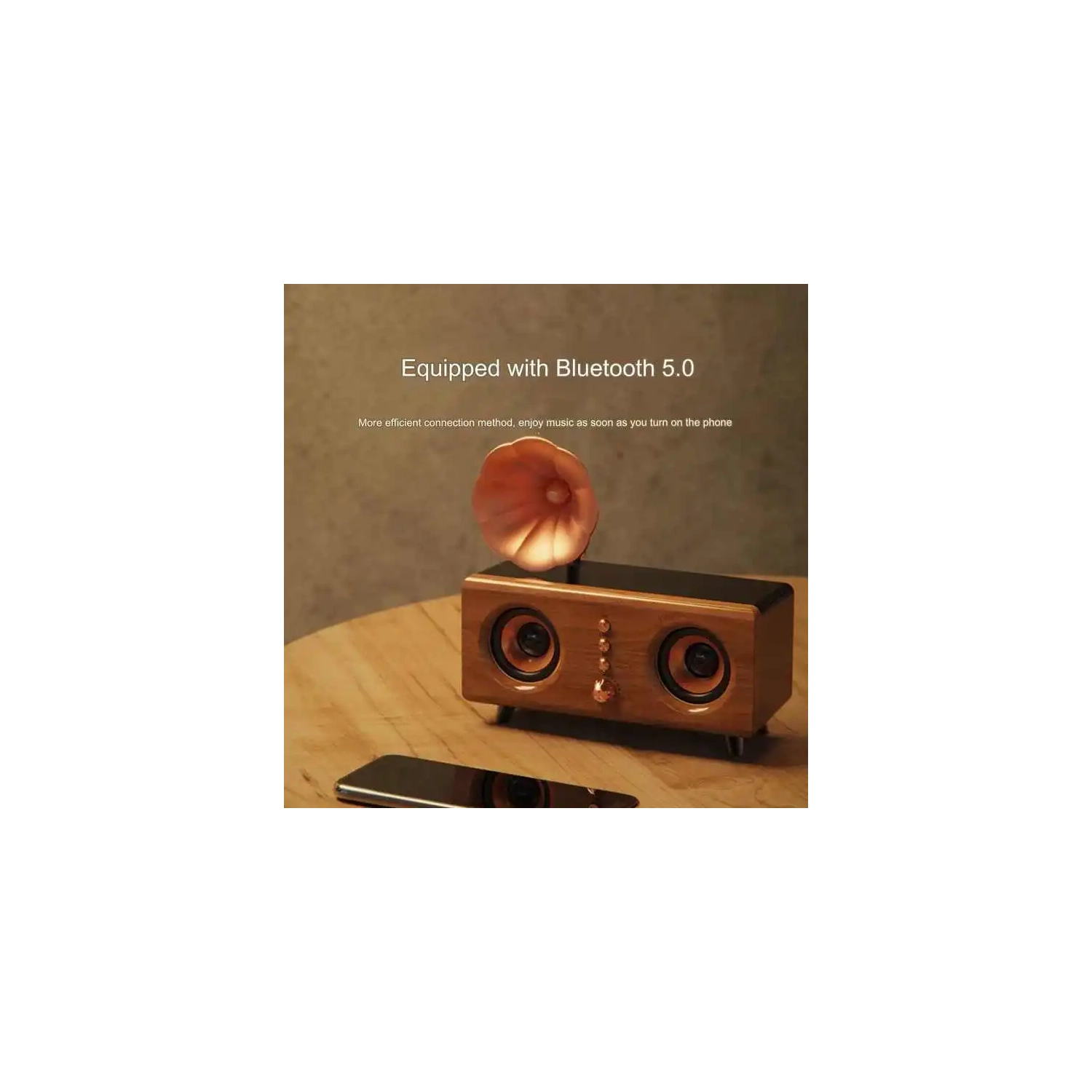 New B161 Retro Wood Grain Bluetooth Speaker Dual Speaker Subwoofer Card Computer Desktop Speaker Wooden Subwoofer Outdoor Party Speaker Creative Gift