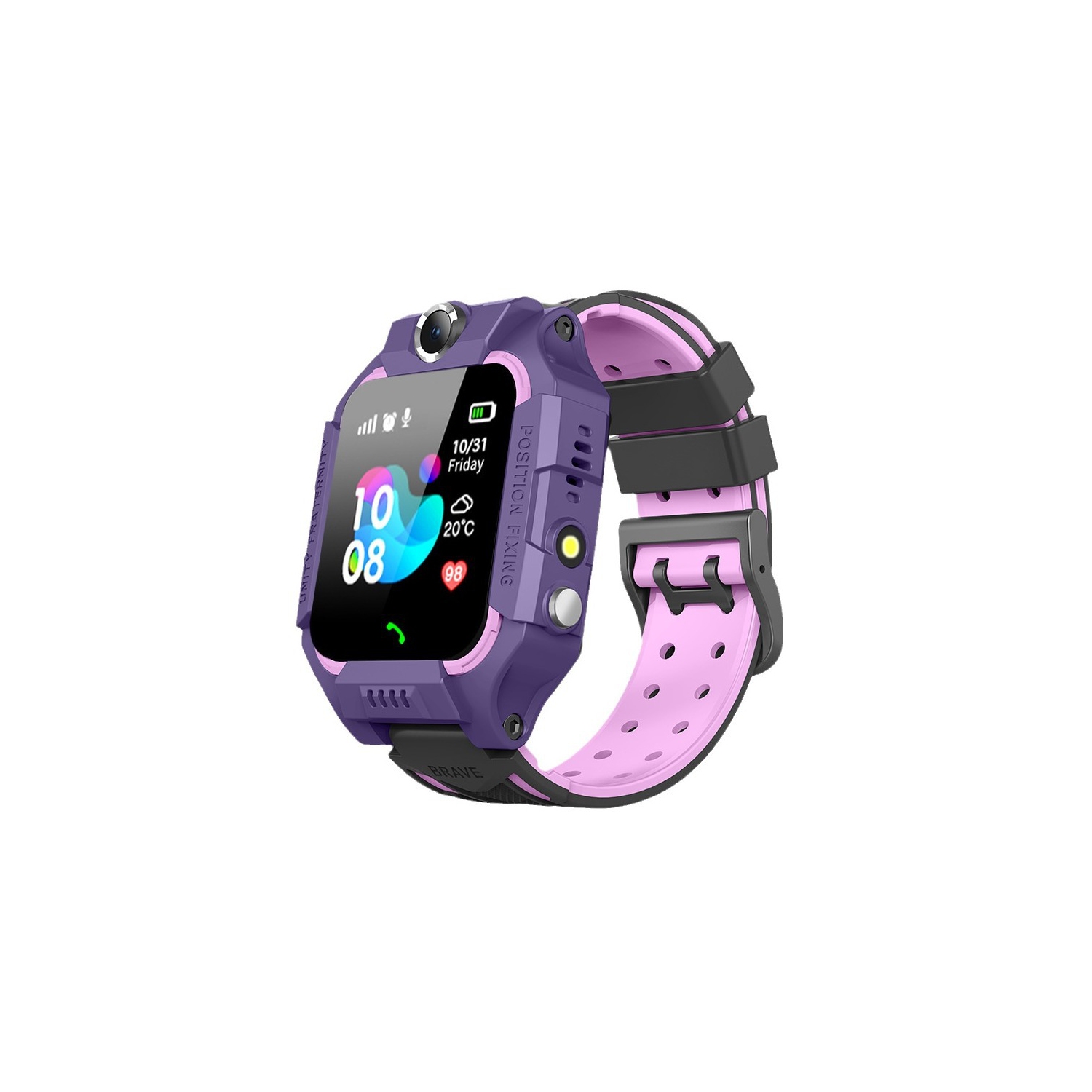 Children's Smart Phone Watch, WeChat Chat Positioning Photo GPS Flashlight, with Camera, Fitness Tracker - Purple