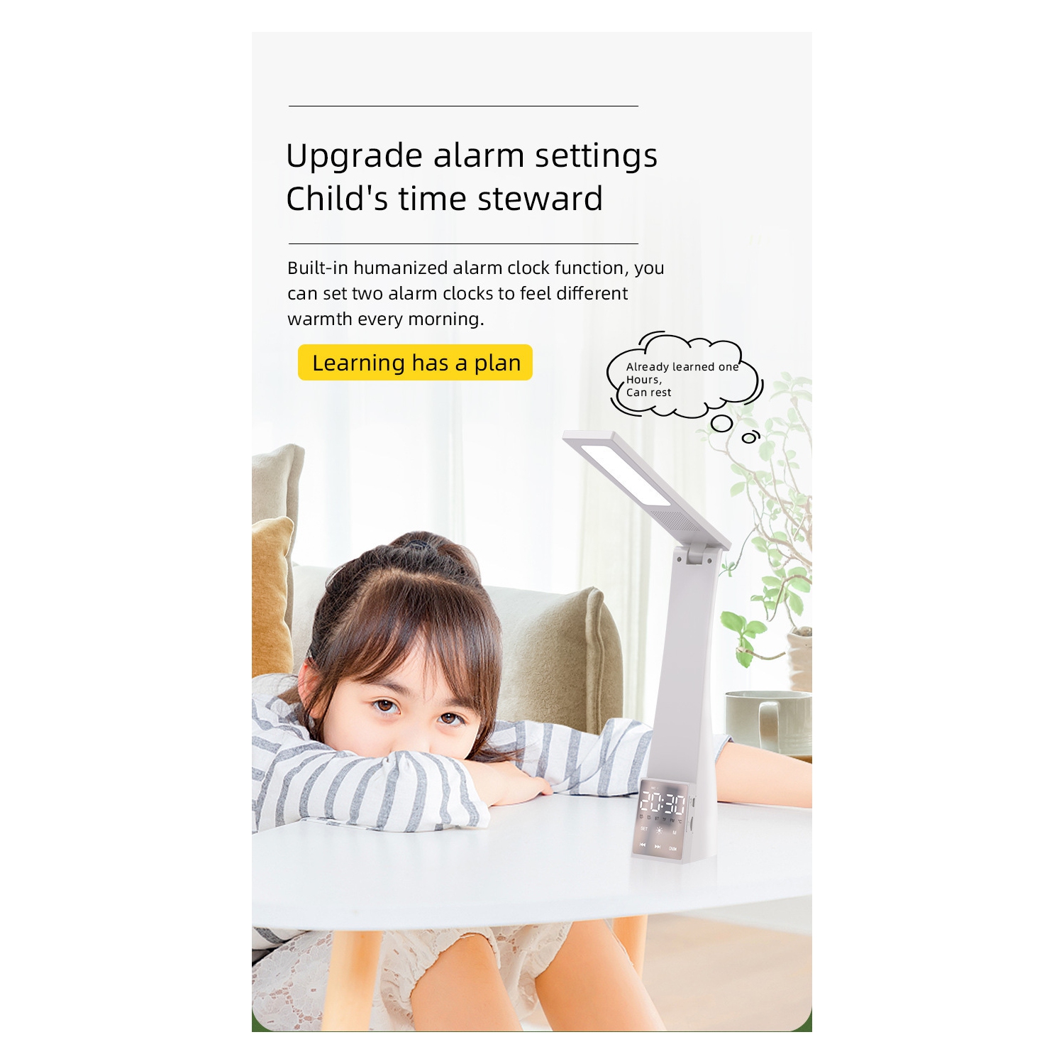 T1 multifunctional desk lamp white, bluetooth speaker clock alarm clockI smart speaker HIFI subwoofer 8D subwoofer cool RGB multifunctional alarm