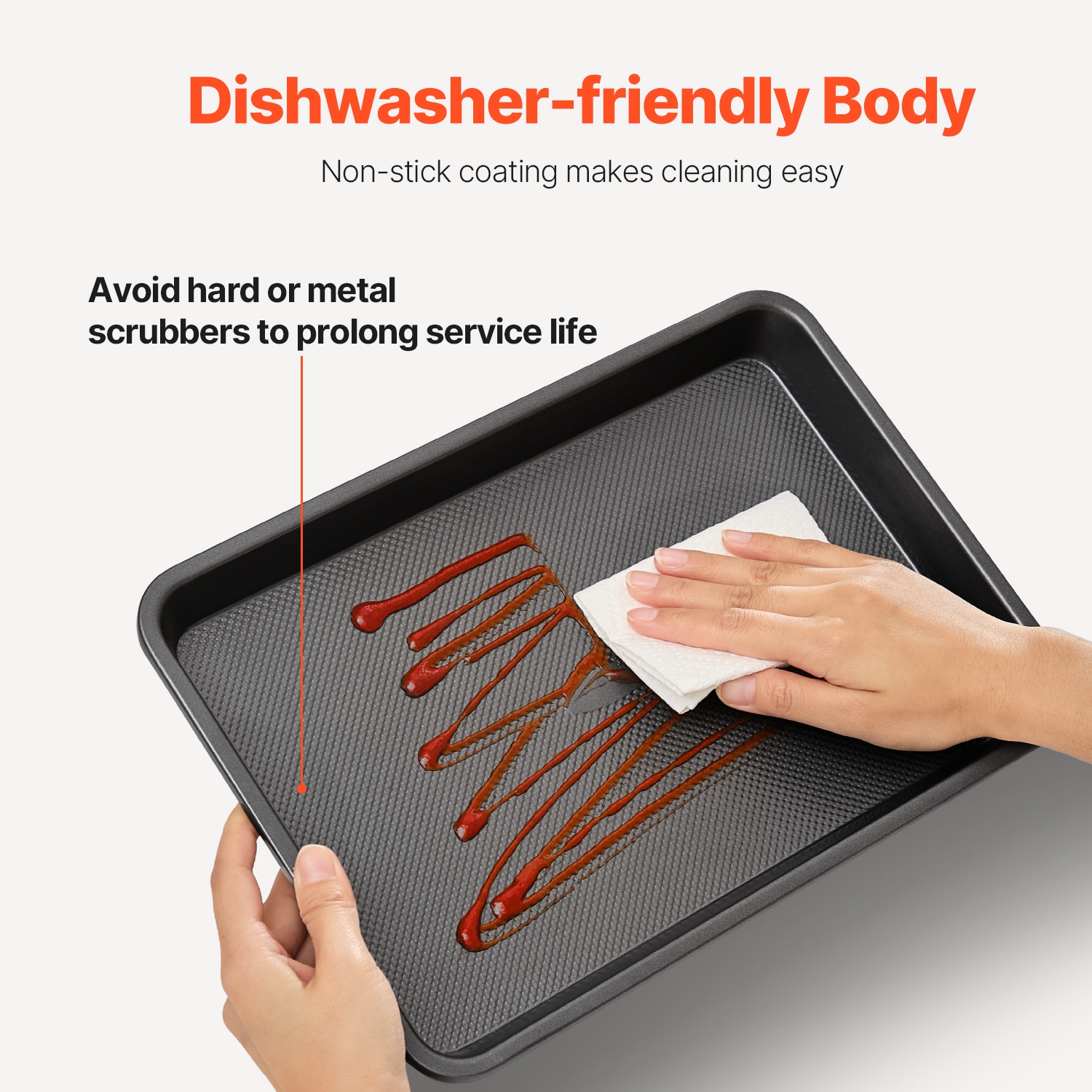 VEVOR 3-Piece Baking Pans Set, Nonstick Carbon Steel Cookware Sheets & Trays, Stackable Kitchen Oven Bakeware Cooking Sets with Silicone Handles,