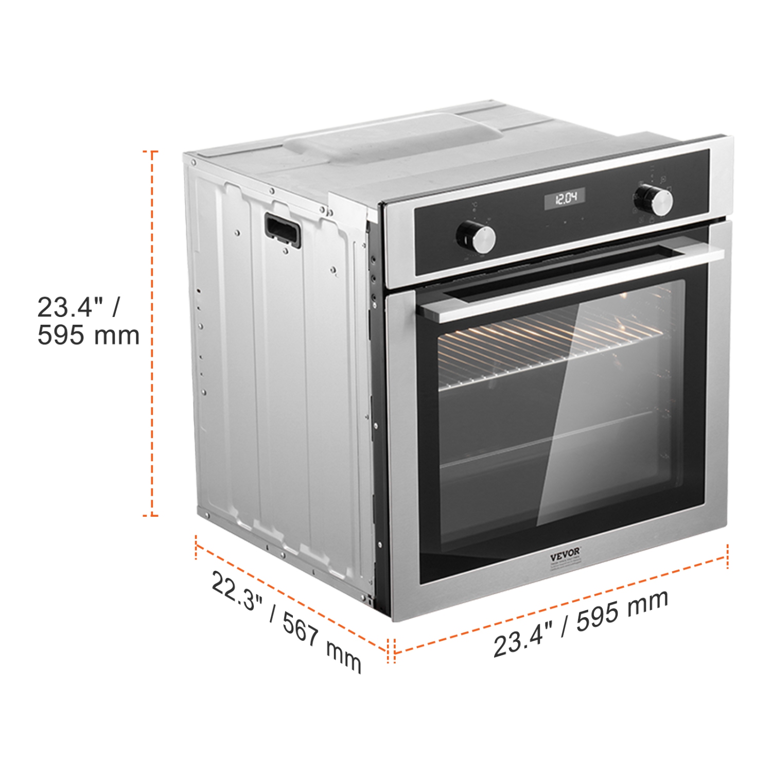 VEVOR 24" Single Wall Oven, Electric Built-in Wall Oven with 9 Cooking Functions, 2.68 Cu.Ft Electric Wall Ovens with Timer, 2800W Electric Oven with