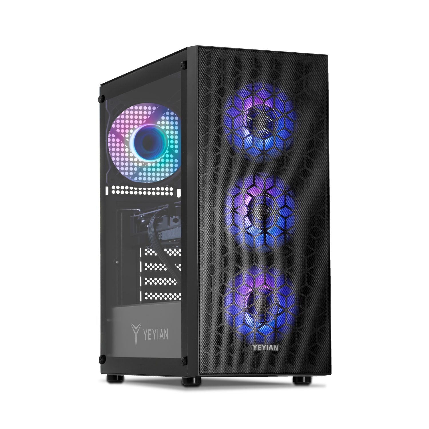 YEYIAN Yumi Pre Built Gaming PC Desktop Computers – Intel Core i5 12400F 4.4 GHz, RTX 4060, 1TB NVME SSD, 16GB DDR4 RAM 3200, B760 MB, 650W Gold PSU, Windows 11 Home