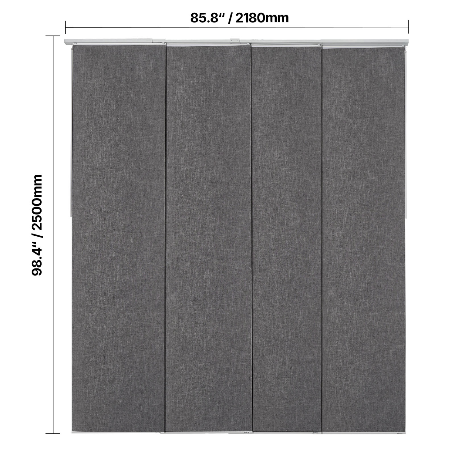 VEVOR 45.8-86 in W Panel Track Blinds, Extendable Track, Trimmable Panel Up to 96 in H, Vertical Blackout Panel Blinds for Sliding Doors, Patio