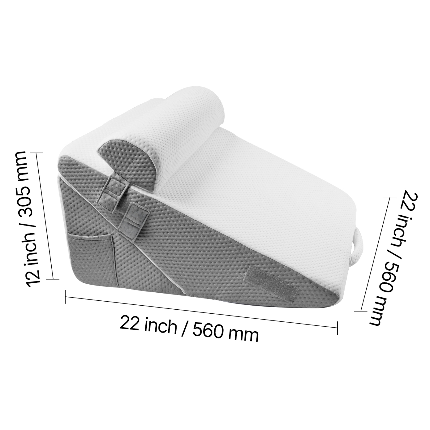 Oreiller de lit ajustable VEVOR, 3 pièces, avec housse lavable en jacquard et soutien en mousse, oreiller post-chirurgie pour soulagement des