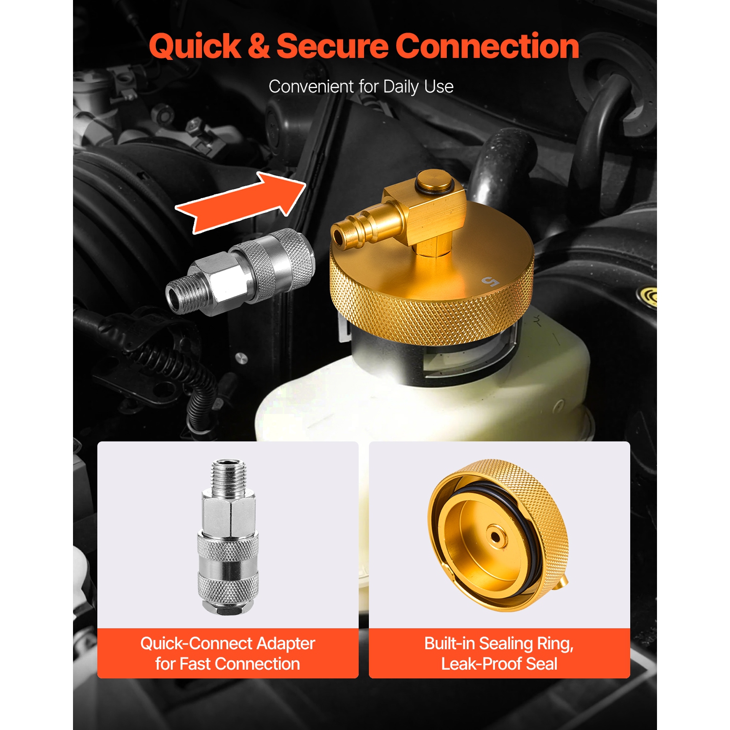 VEVOR 17 Pcs Brake Master Bleeder Kit, Professional Brake Bleeder Adapter Set with Complete Kit & Handle,Durable Brake Bleeder Adapter for Brake