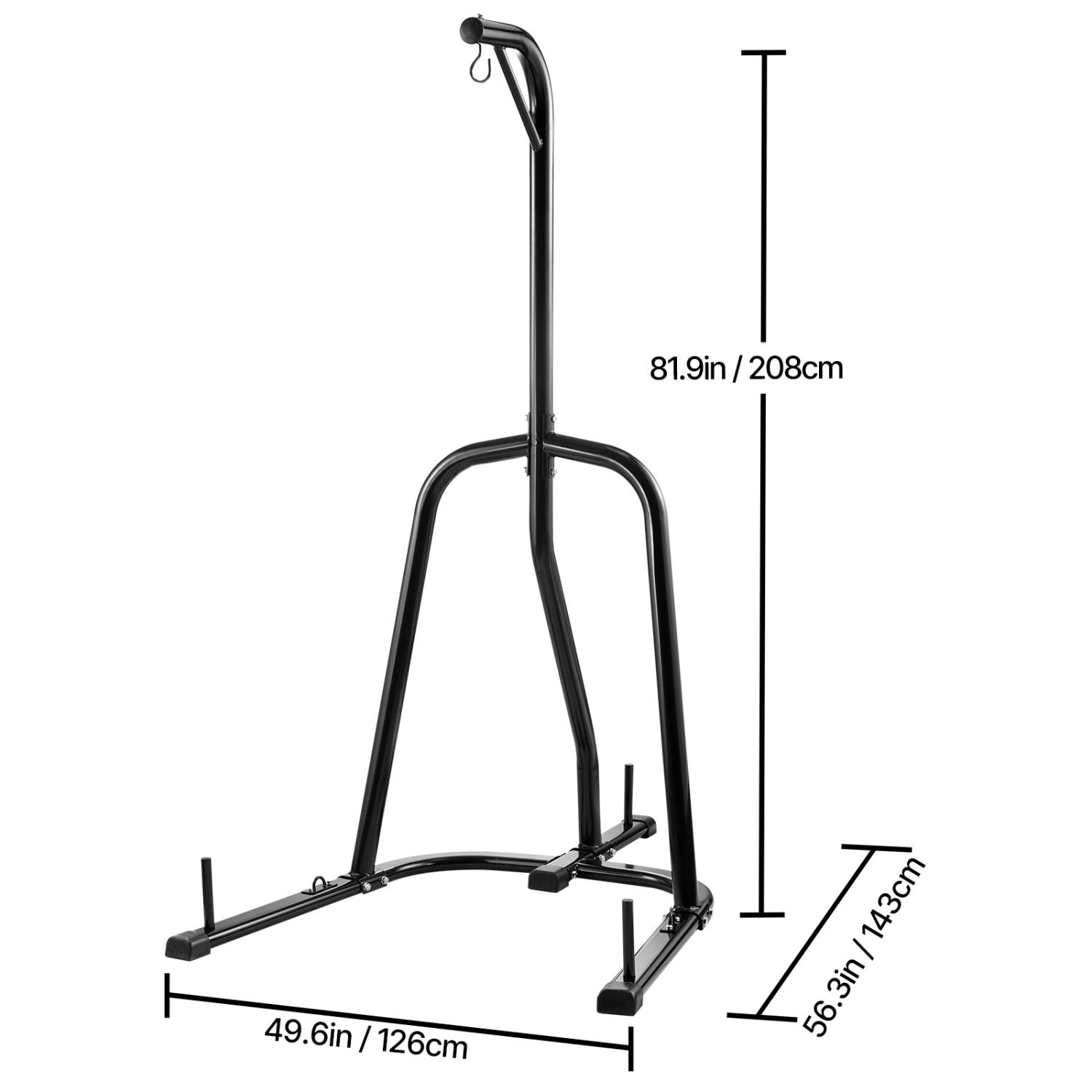 VEVOR 140 lbs Punching Bag Stand, Steel Heavy Duty Workout Equipment, Boxing Punching Bag Stand, Freestanding Sandbag Rack with Weighted Base,