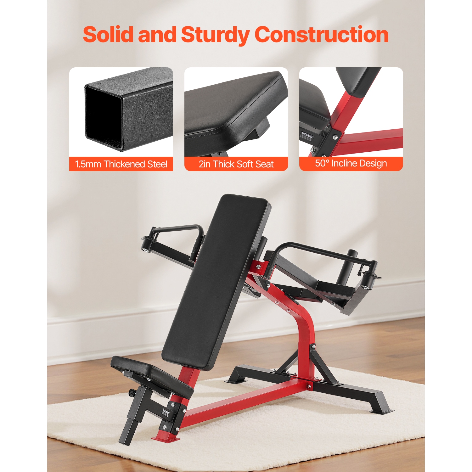 VEVOR 450 LBS Incline Chest Fly and Rear Delt Fly Machine, Adjustable Fitness Chest Bench Set, Home Gym Equipment for Upper Body Strength Training