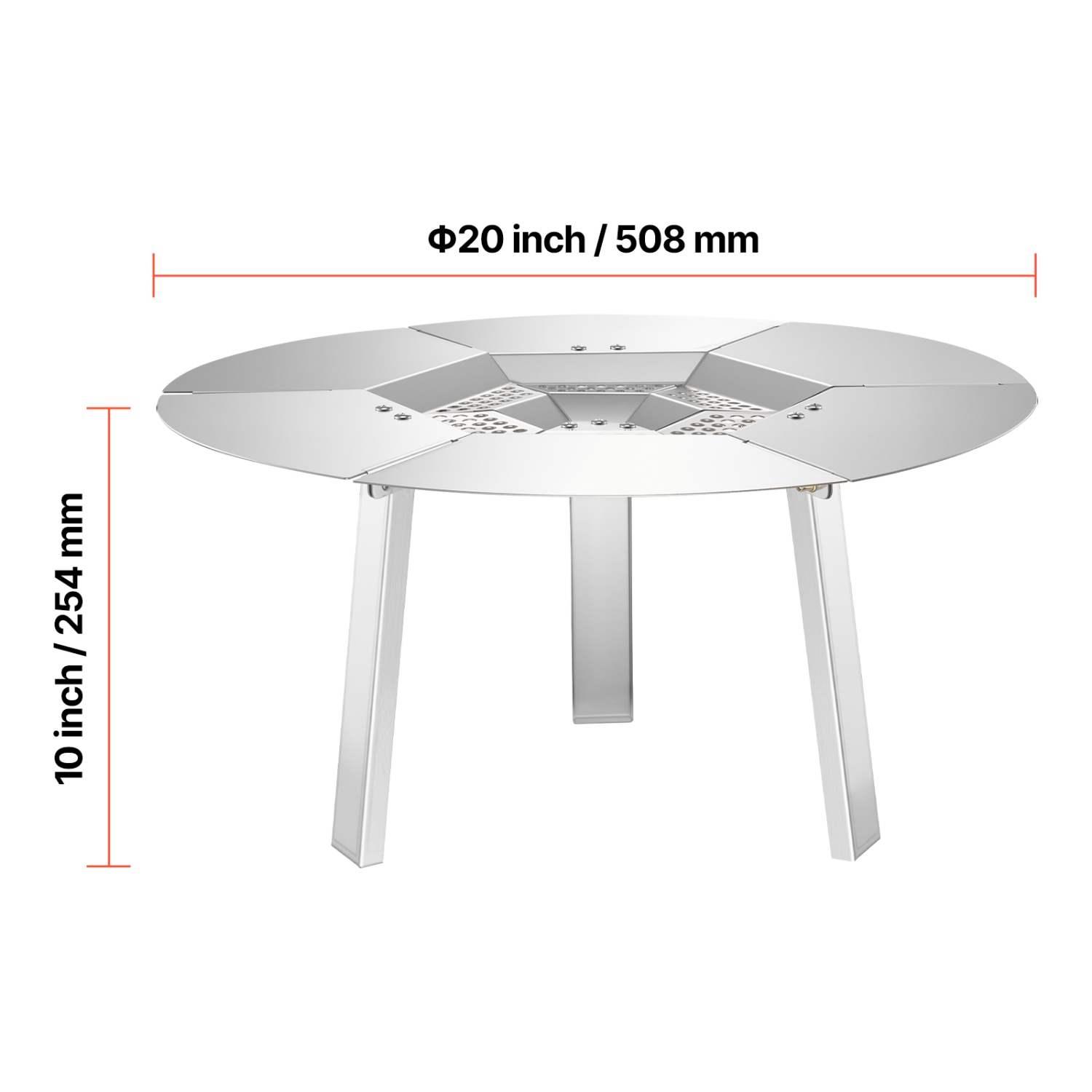 VEVOR 20 inch Fire Pit Heat Deflector for Solo Stove Yukon, Bonfire Round for Wood Burning Fire Pit, 304 Stainless Steel Heat Diffuser, Detachable