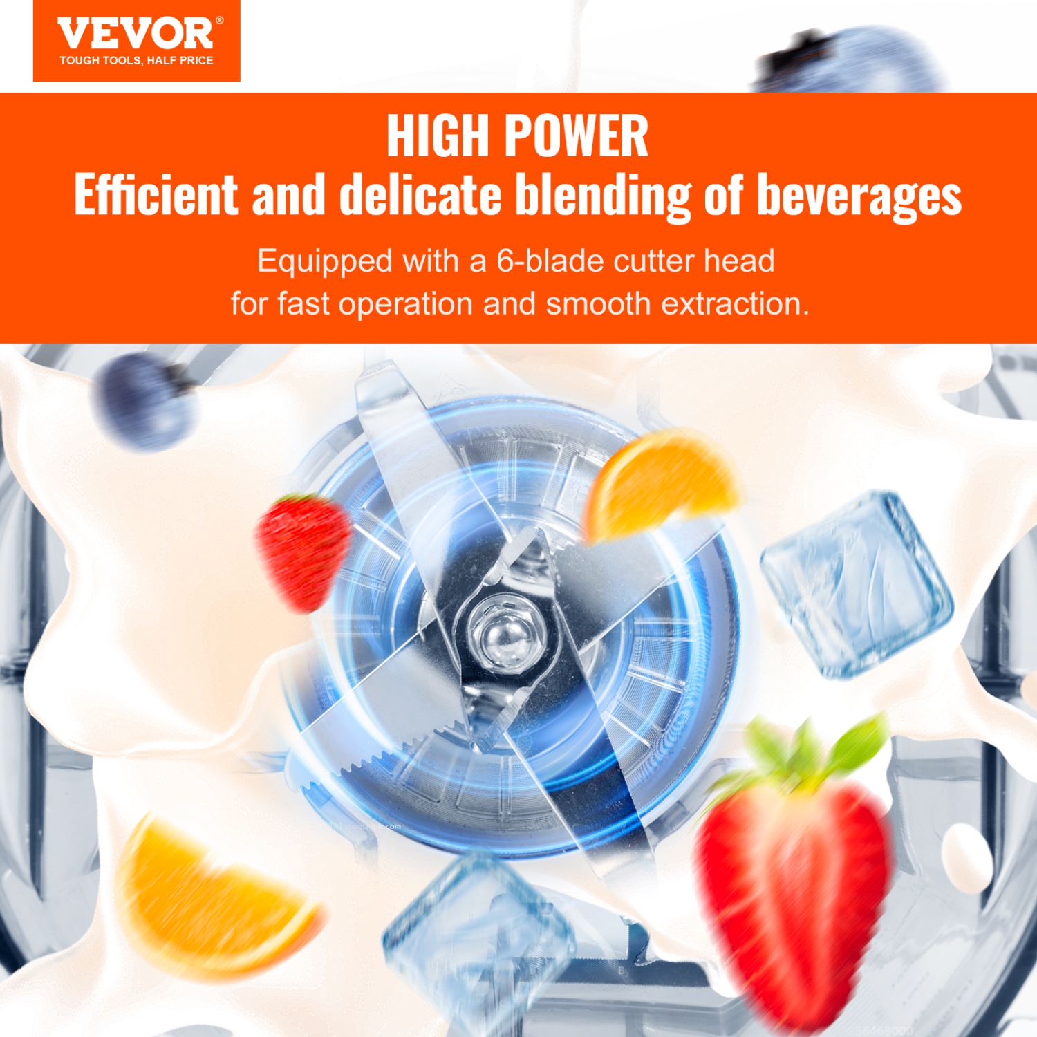 VEVOR 68 oz Professional Blender, Commercial Countertop Blenders, Plastic Jar Blender Combo, Stainless Steel 3 Functions Blender, for Frozen Drinks,