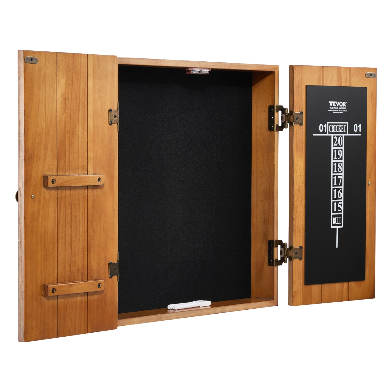 Jeu de fléchettes VEVOR Solid avec armoire, armoire dissimulable de taille officielle avec cible et accessoires, assemblage facile, idéal pour les