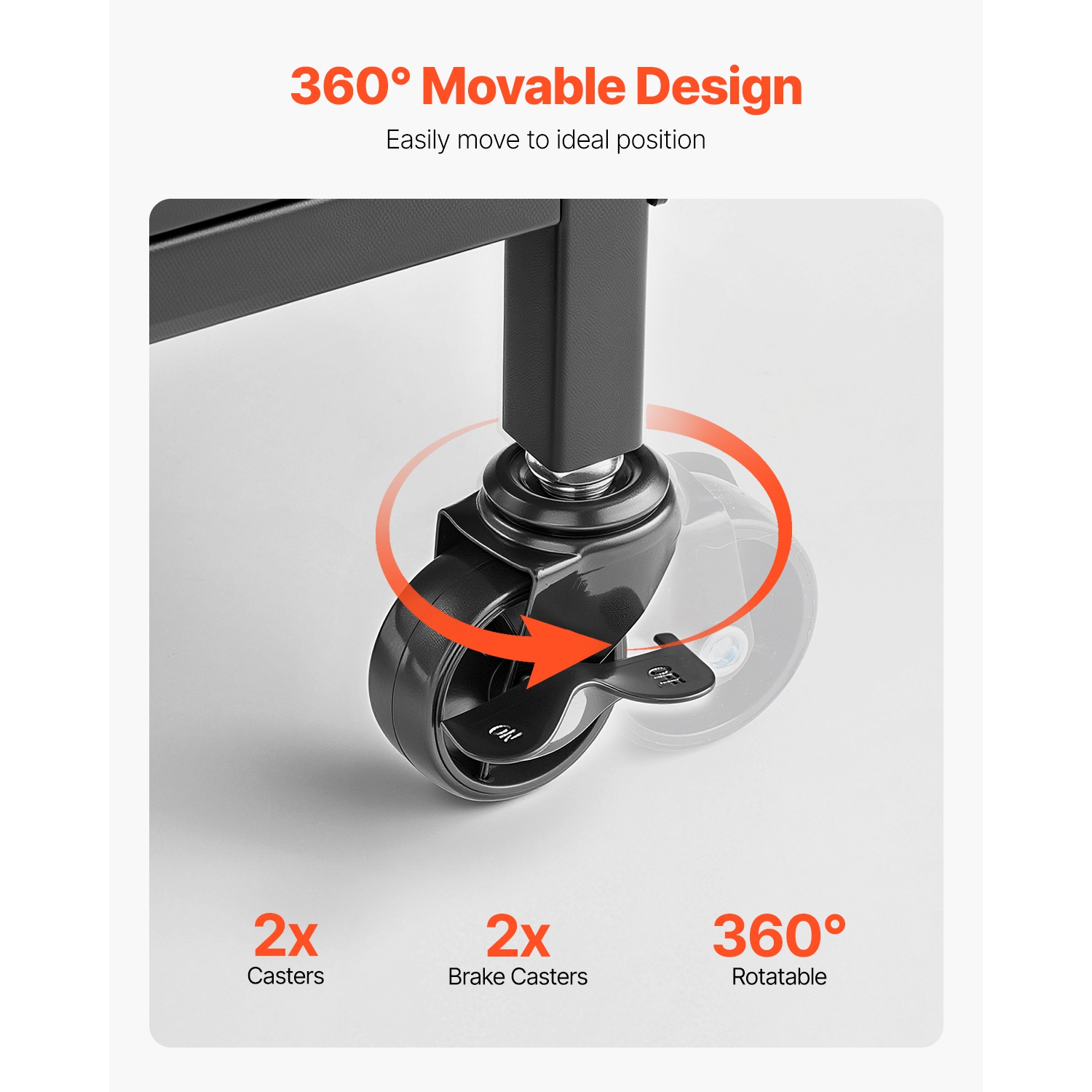 VEVOR 10-Rods Fishing Rod Holder, Mobile Fishing Pole Rack Cart with Wheels, Fish Gear Equipment Organizer for Garage Home Indoor Use, for Tackle Box