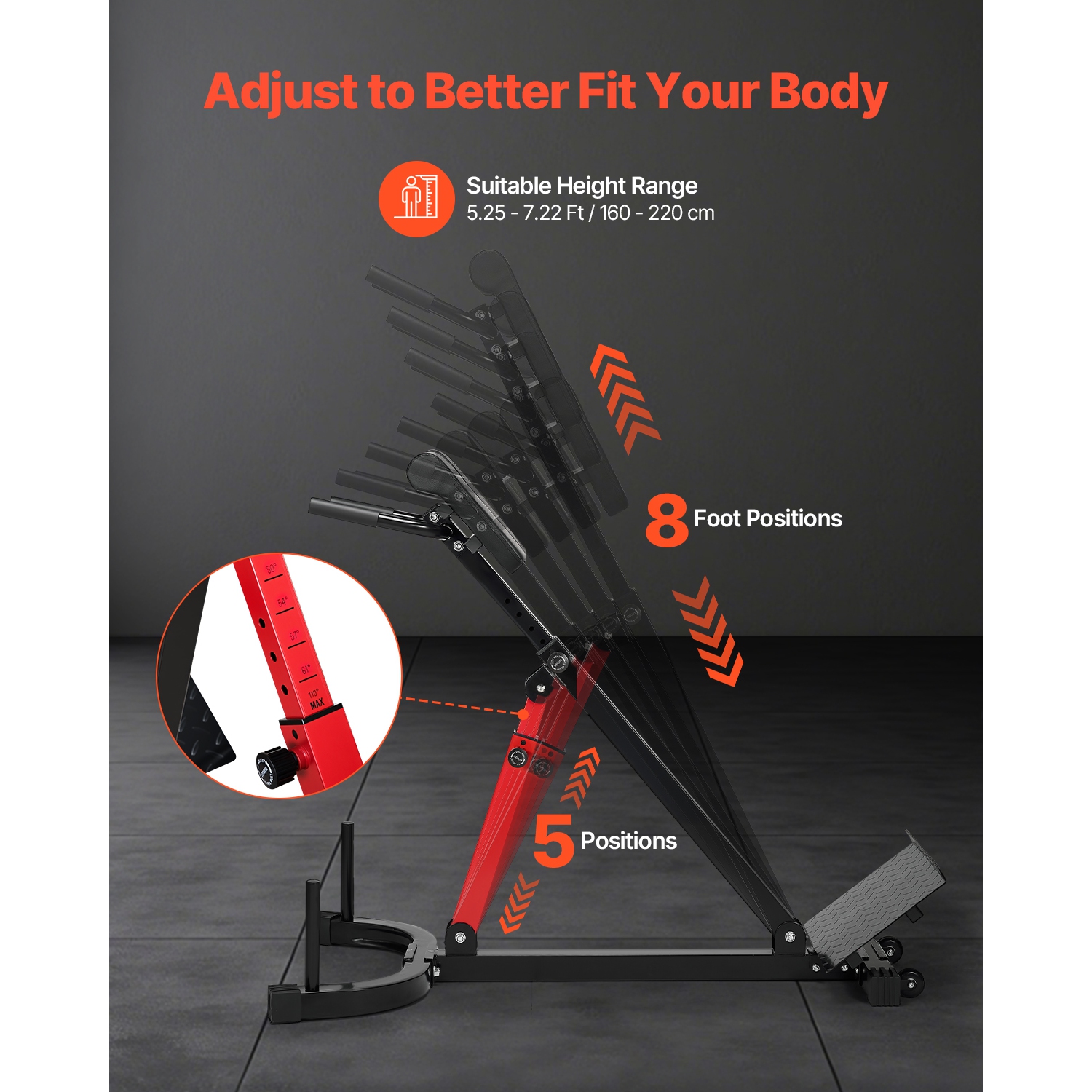 VEVOR 350 lbs Roman Chair Hyperextension Bench, Adjustable Extension Machine, Multi-Function Exercise Equipment for Glute, Hamstring, Lower Back, and