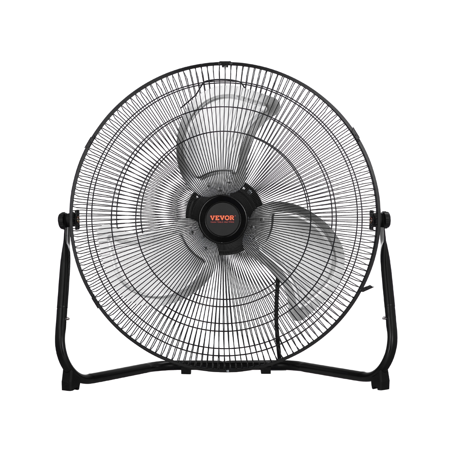 VEVOR 3 Speeds Floor Fan, High Velocity Heavy Duty 18 Inch Industrial Fan, 4000 CFM 360° Adjustable Tilt 19.69 ft/sec Airflow Large Metal Fan, for