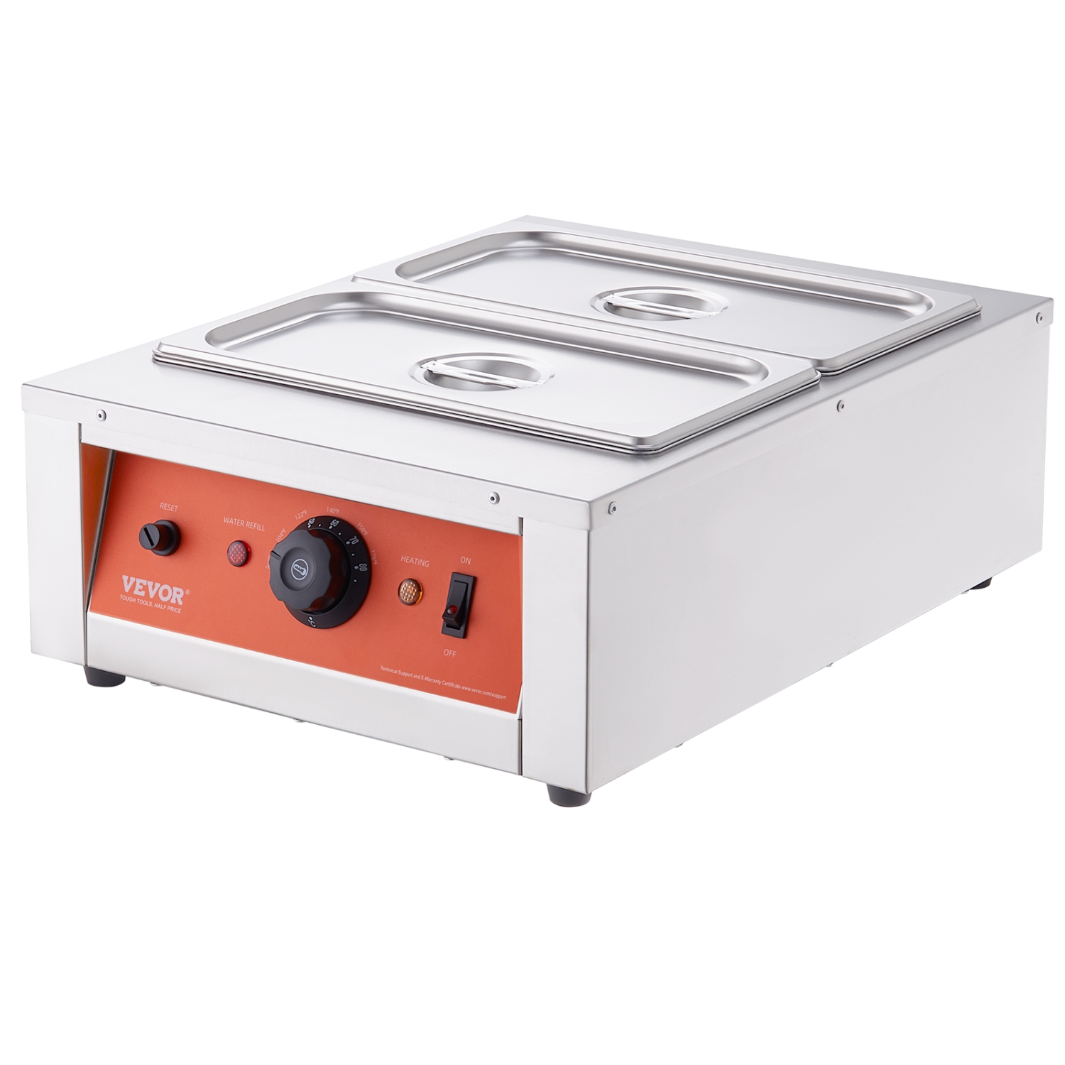 VEVOR 1500W, 17.6 Lbs 2 Tanks Chocolate Tempering Machine, Chocolate Melting Pot TEMP Control 86~185℉, Stainless Steel Electric Commercial Food