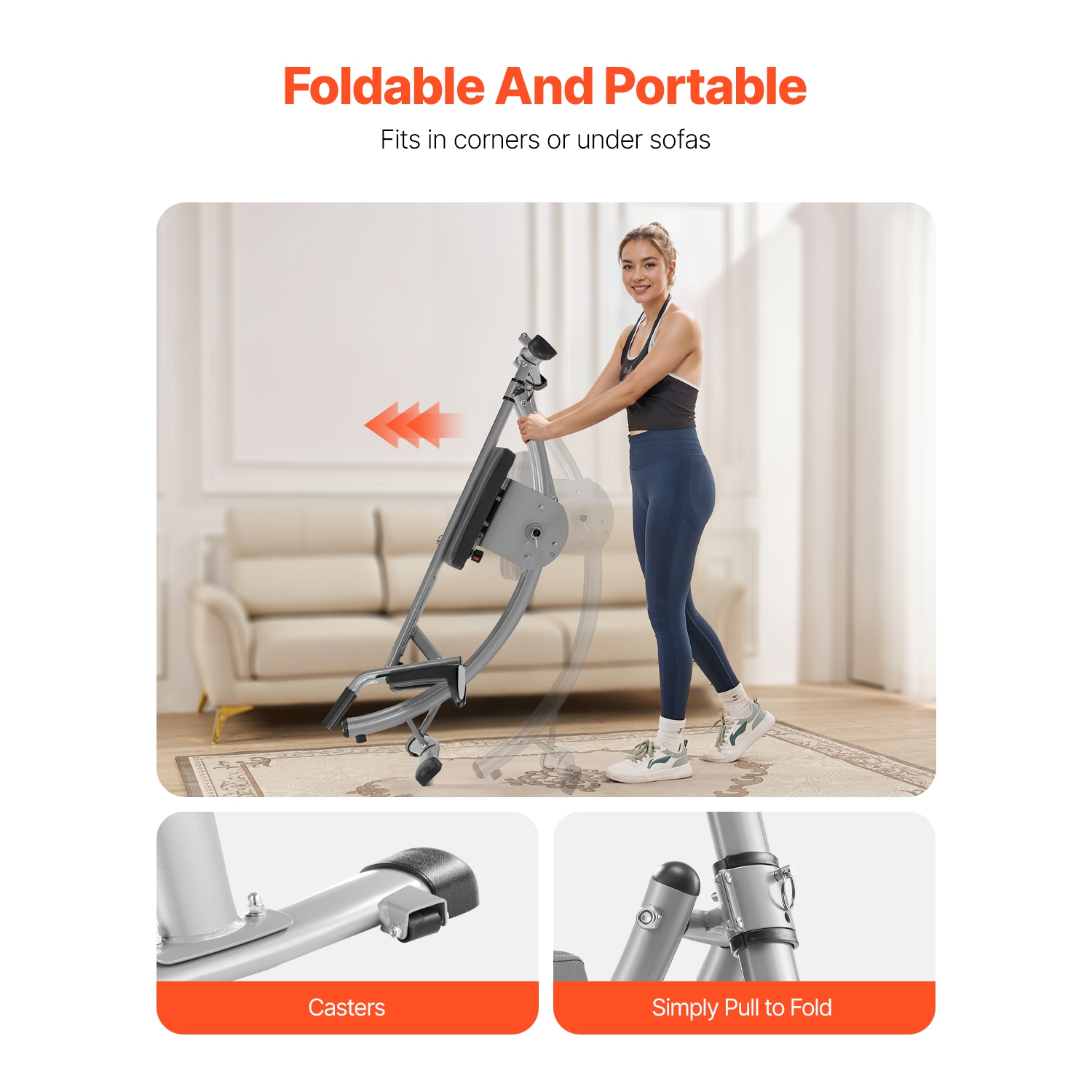 VEVOR 440 lbs Weight Capacity AB Workout Machine, at Home/Gym, Core & Abdominal Trainers for Women, Strength Training Ab Cruncher, Foldable