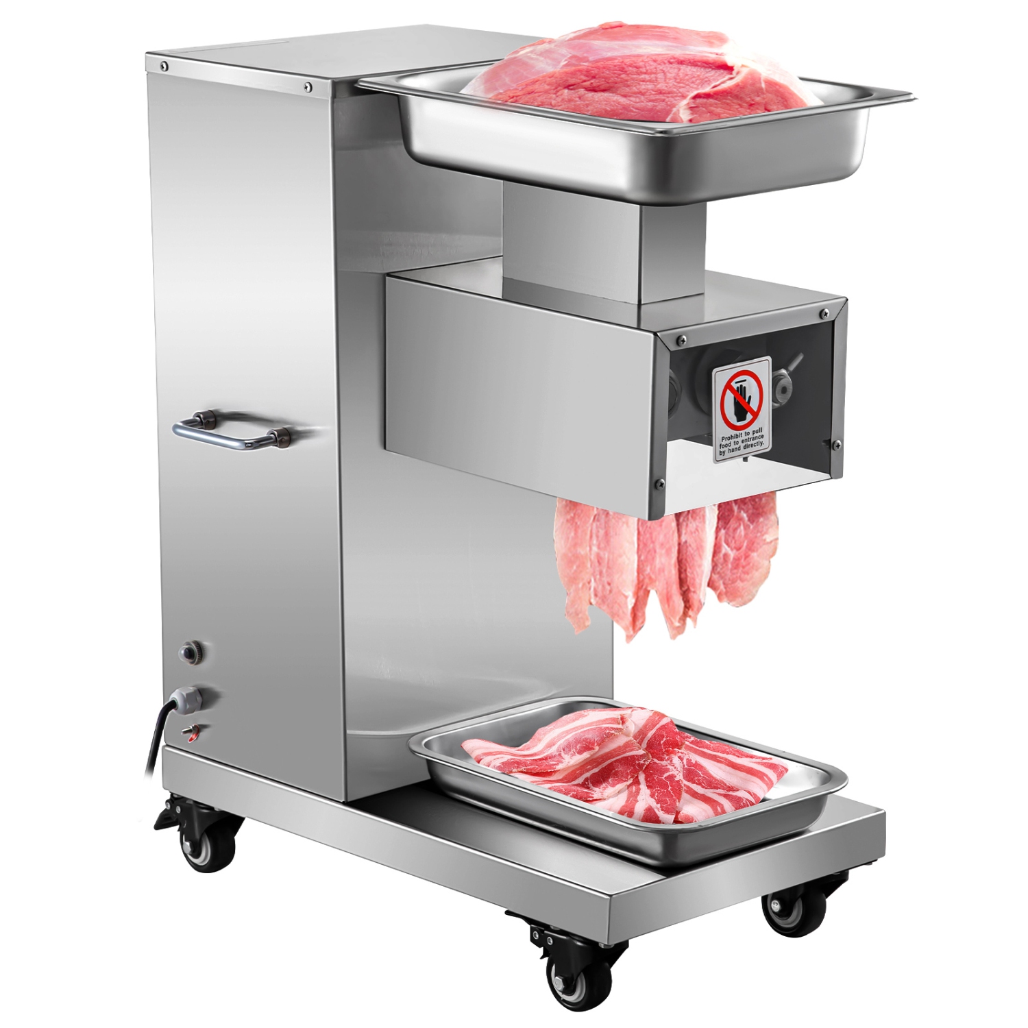 VEVOR 110V Commercial Meat Cutter Machine 1100LB/H Electric Meat Cutting Machine 750W Commercial Meat Slicer 3mm Blade Restaurant Food Slicer