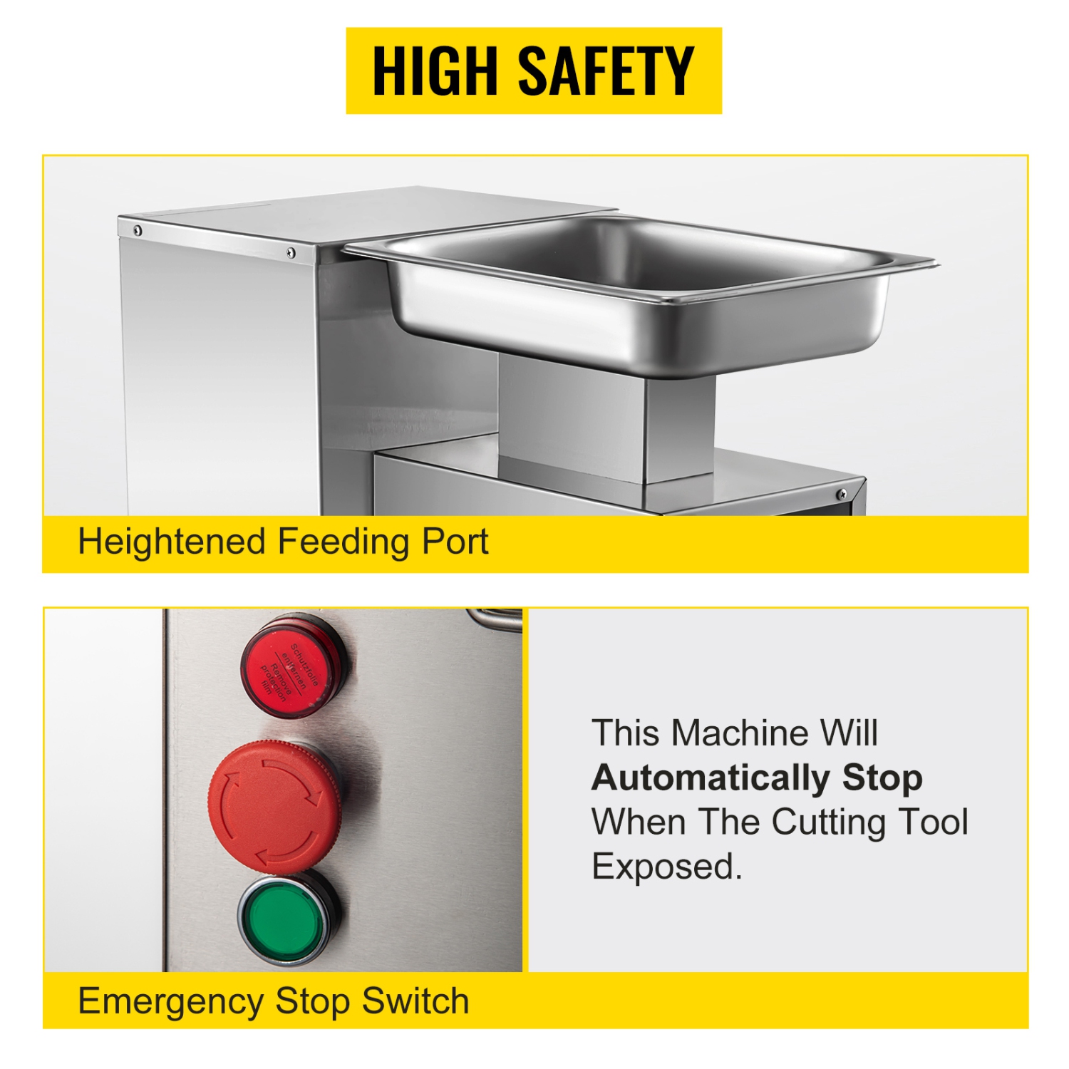 VEVOR 110V Commercial Meat Cutter Machine 1100LB/H Electric Meat Cutting Machine 750W Commercial Meat Slicer 3mm Blade Restaurant Food Slicer