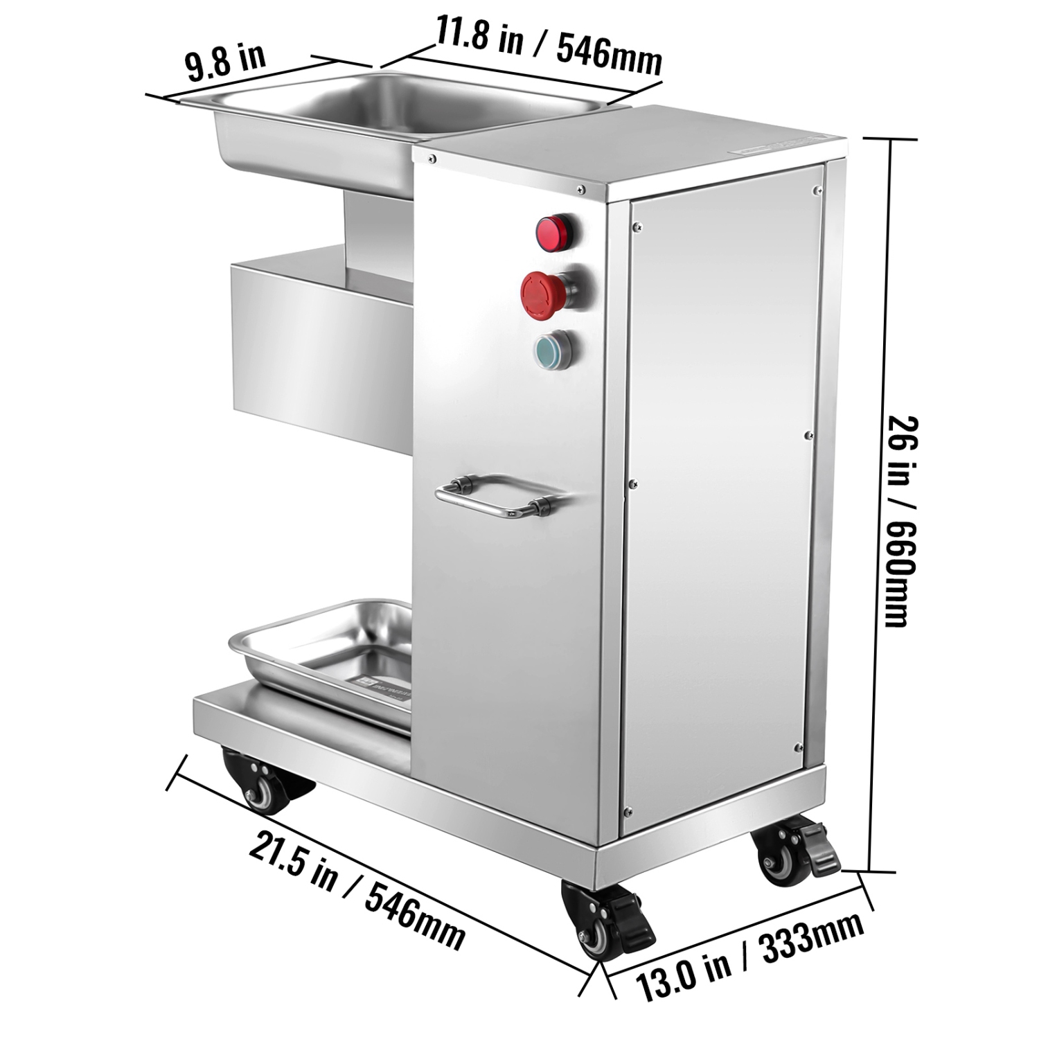 VEVOR 110V Commercial Meat Cutter Machine 1100LB/H Electric Meat Cutting Machine 750W Commercial Meat Slicer 3mm Blade Restaurant Food Slicer