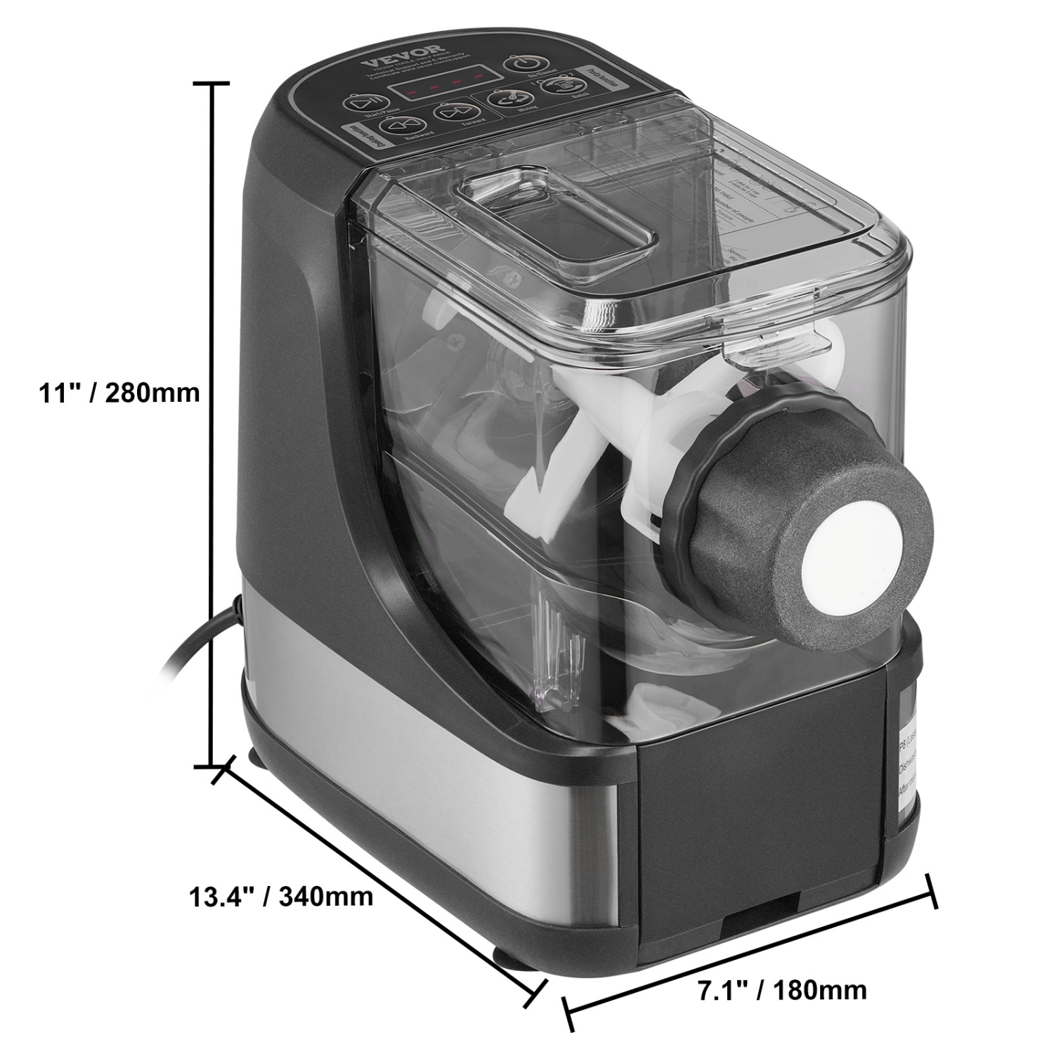 VEVOR 150W Electric Pasta Maker, Automatic Noodle Maker Machine with 8 Pasta Shapes, 4 Intelligent Modes, 500g Flour Capacity Pasta Maker Machine