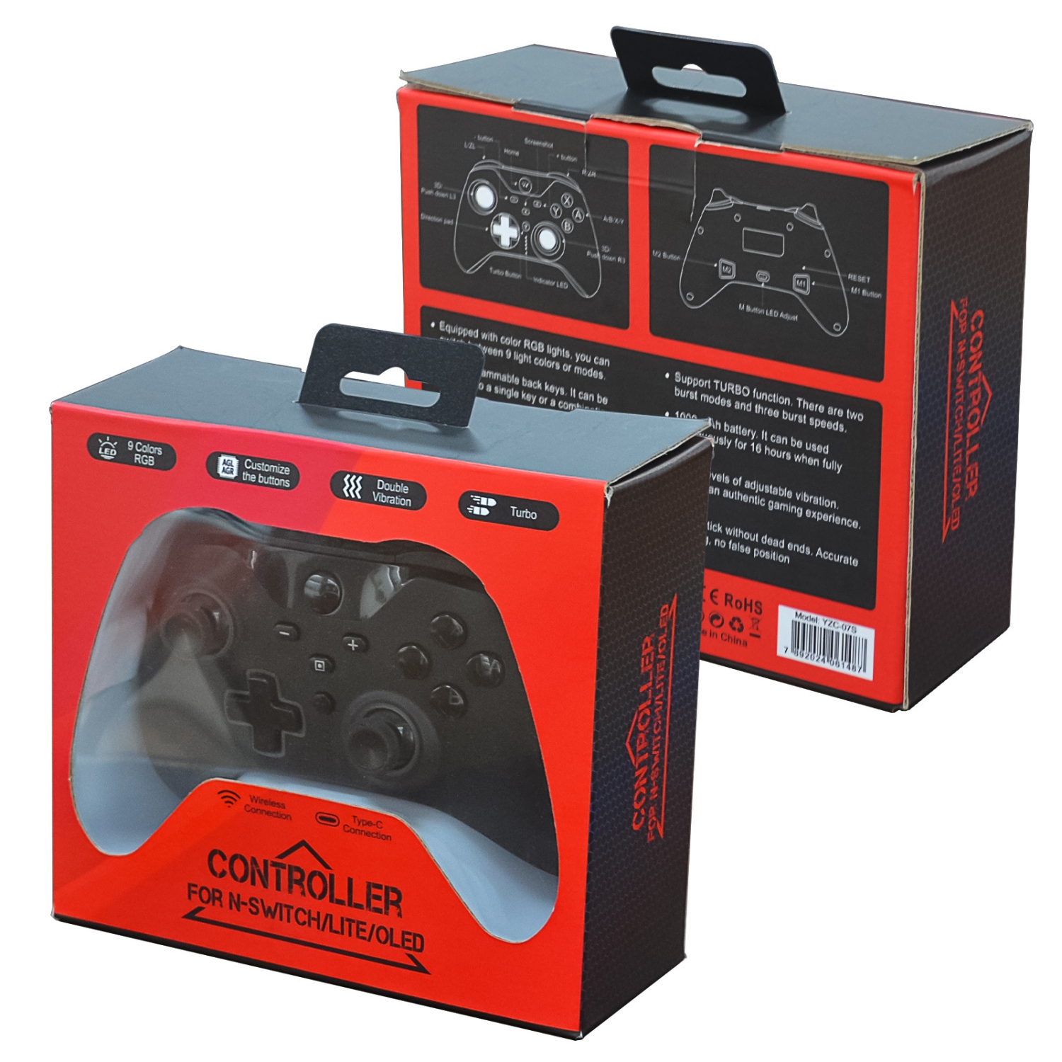 Switch wireless game controller with light Hall trigger wake-up detonation computer controller, suitable for all Switch consoles, PC, Android systems