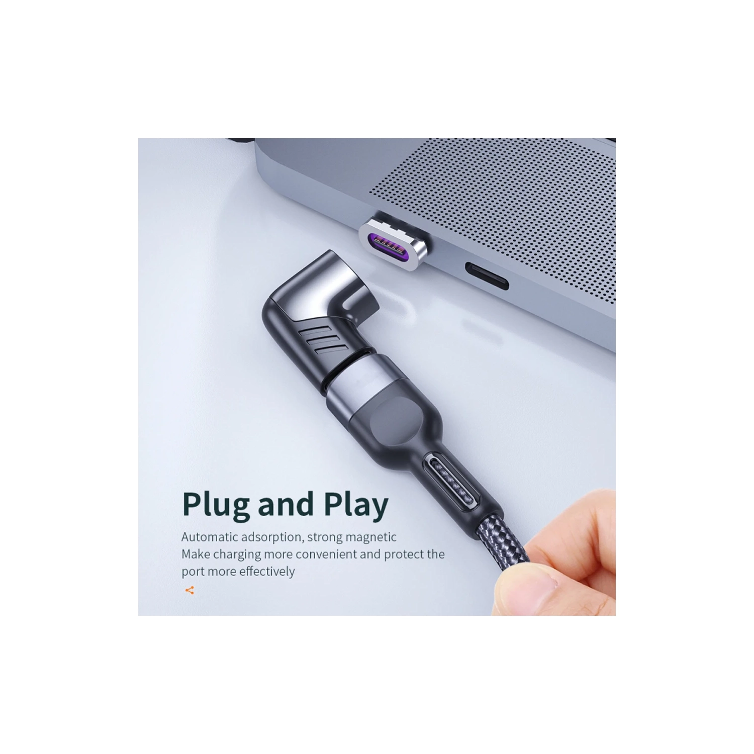 Adaptateur magnétique de type C de 120w, convertisseur coudé adapté pour téléphone mobile Apple charge rapide ordinateur portable transmission de