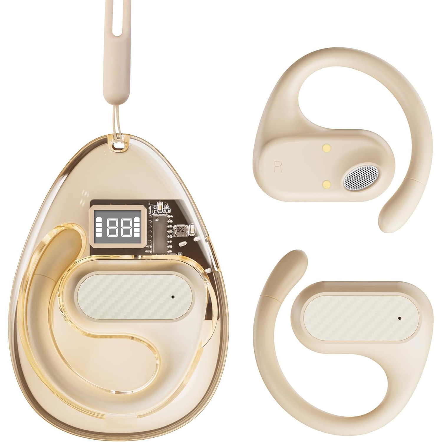 Écouteurs Bluetooth sans fil, écouteurs étanches OWS Sports avec crochet d'oreille, commandes tactiles, très longue autonomie, écouteurs boutons sans