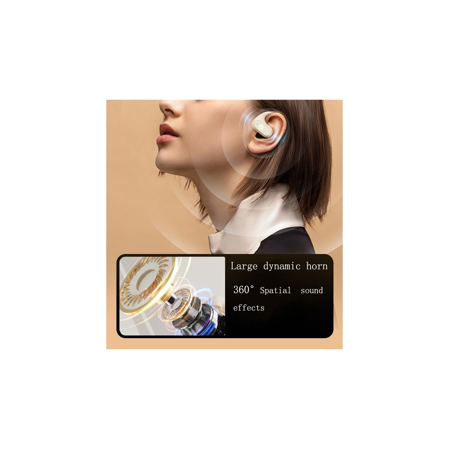 Écouteurs Bluetooth sans fil, écouteurs étanches OWS Sports avec crochet d'oreille, commandes tactiles, très longue autonomie, écouteurs boutons sans