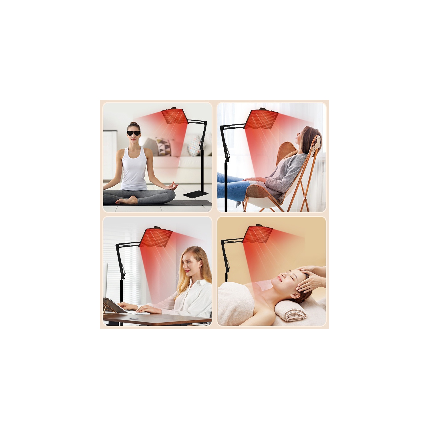 Red Light Therapy Panel for Body,Red Light Therapy Lamp with Adjustable Stand,660nm & 850nm Infrared Light Panel Device for Facial Full Body