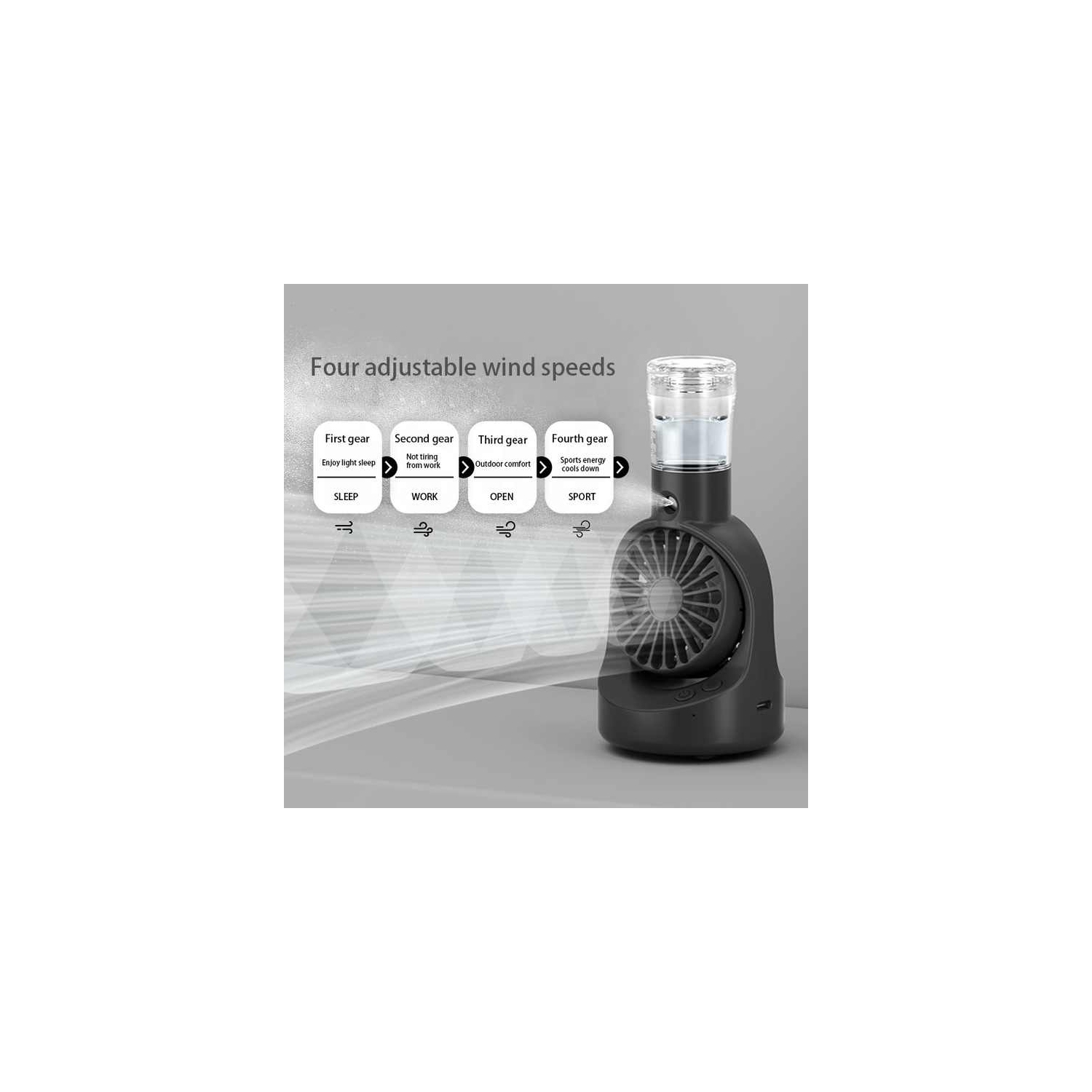 Handheld spray fan Multifunctional desktop folding small fan spray humidifier Outdoor handheld hanging neck spray fan F6 desktop spray fan