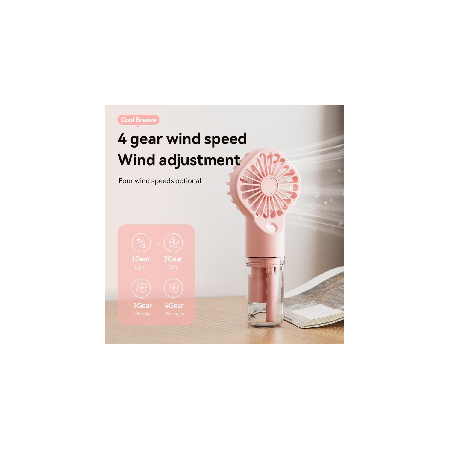 Handheld spray fan Multifunctional desktop folding small fan spray humidifier Outdoor handheld hanging neck spray fan F3 Handheld spray fan