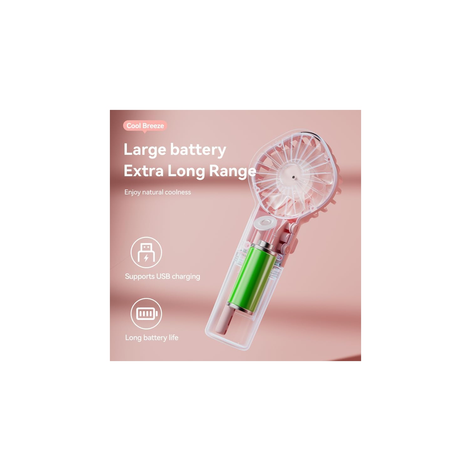 Handheld spray fan Multifunctional desktop folding small fan spray humidifier Outdoor handheld hanging neck spray fan F3 Handheld spray fan