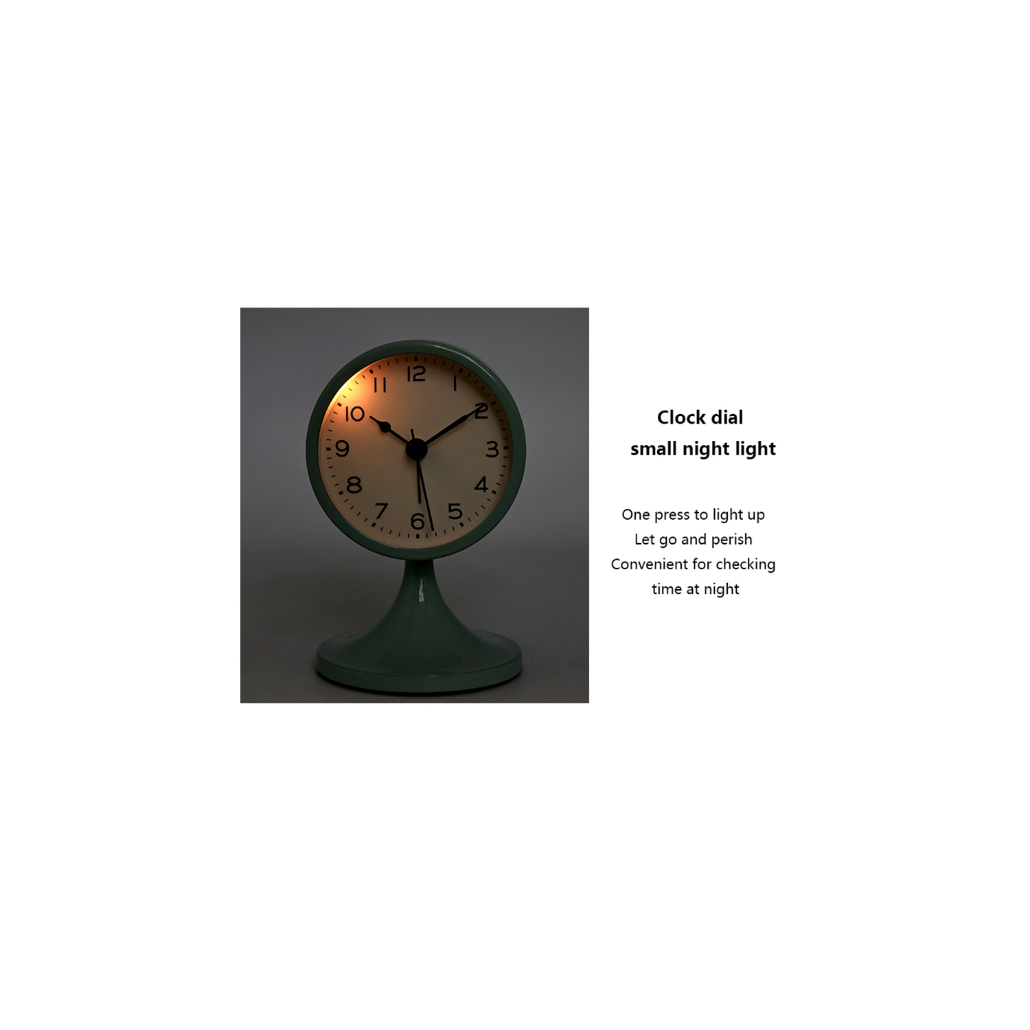 3-inch cute analog alarm clock, small retro desk clock, battery-powered, silent metal desk clock with light, suitable for bedroom, nightstand,