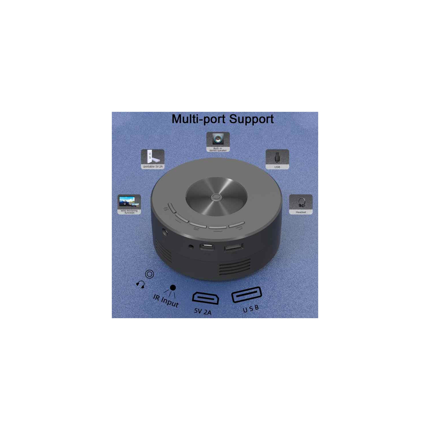 Nouveau projecteur YT200 projecteur petit mini portatif nouveau projecteur haute diffusion de code prend en charge le lecteur multimédia de cinéma