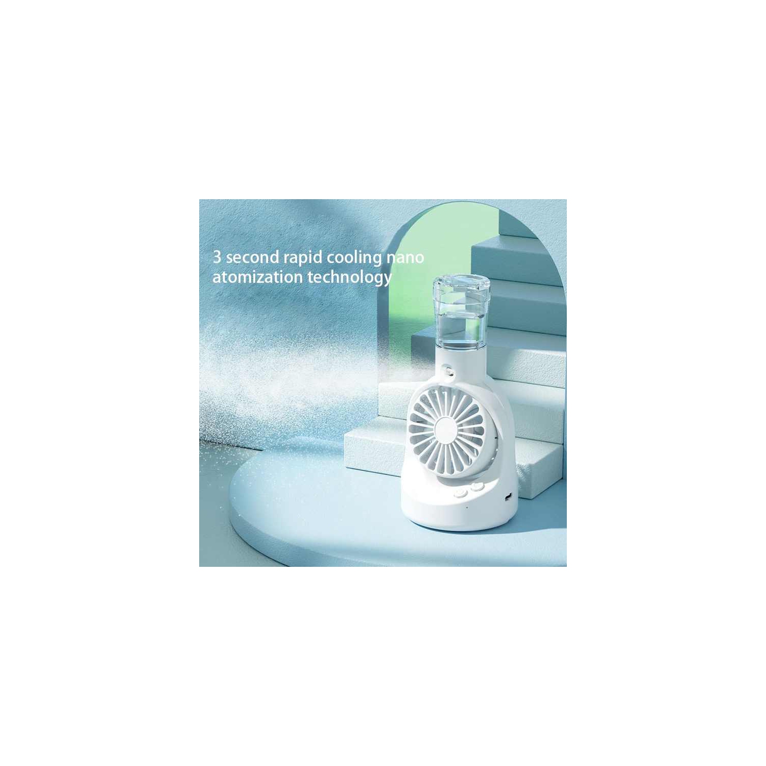 Handheld spray fan Multifunctional desktop folding small fan spray humidifier Outdoor handheld hanging neck spray fan F6 desktop spray fan