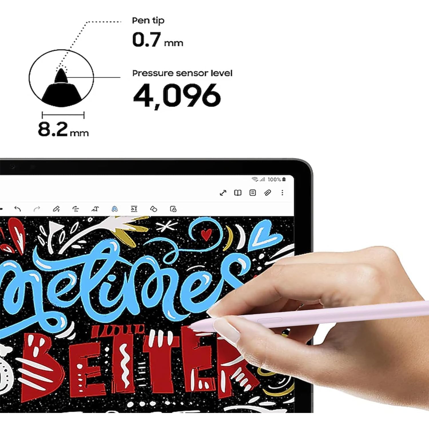 Lavender Galaxy Tab S9 FE S Pen for Samsung Galaxy Tab S9 FE Stylus Pen Replacement + Free 5 Tips for Samsung Galaxy Tab S9 FE Plus Stylus Pen