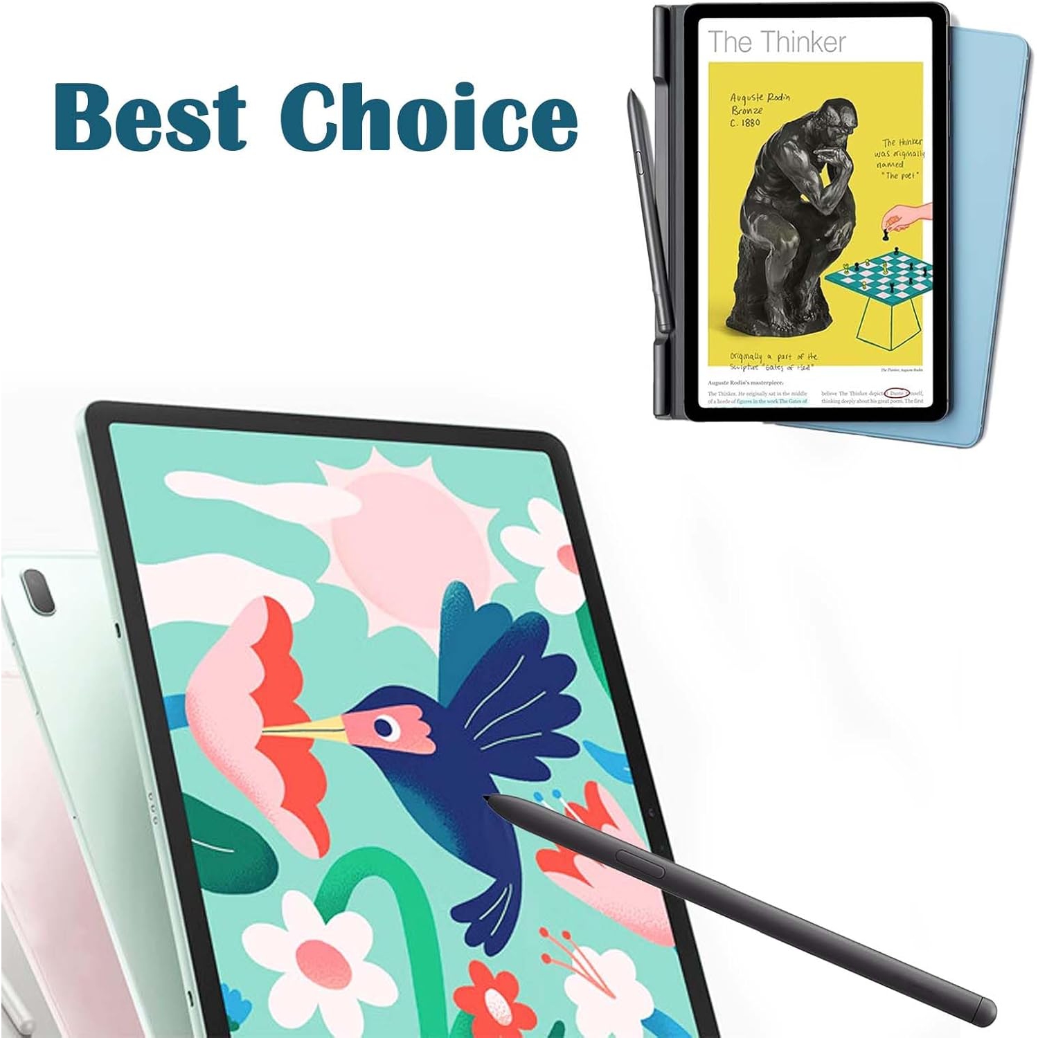 2 Pcs Tab S6 Lite Stylus Pen Replacement for Samsung Galaxy S6 Tab S6 Lite Stylus S6 Pen Touch Pen S Pen Replacement Tab S6 NoBluetooth(Black)