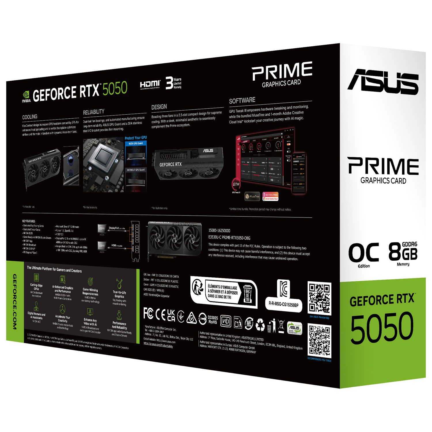 Carte graphique Prime GeForce RTX 5050 OC 8 Go GDDR6 d'ASUS