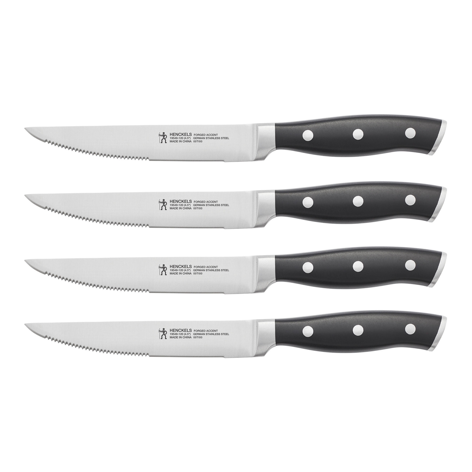 HENCKELS Forged Accent 4 Piece Steak Set, Black