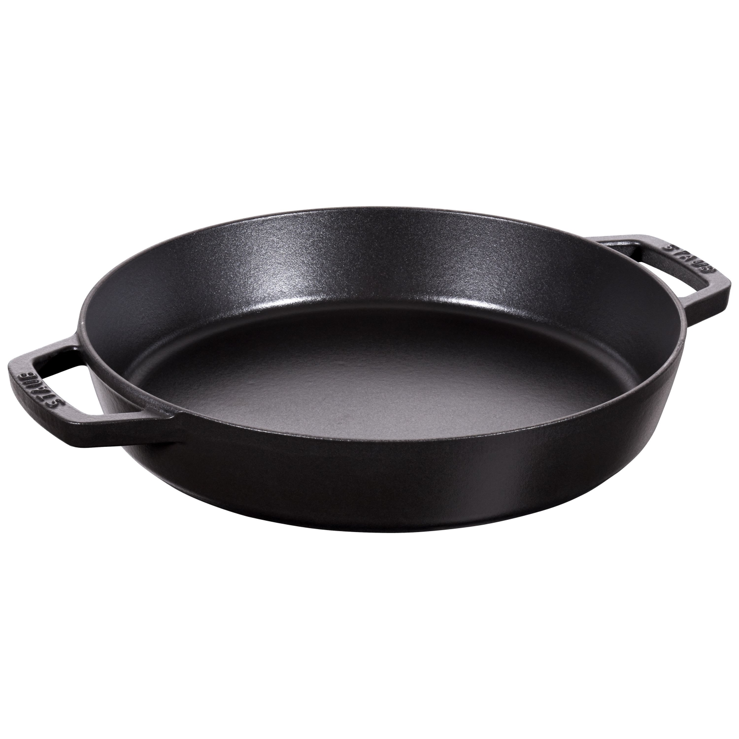 STAUB Pans 34 cm Cast Iron Double Handle Skillet, Black