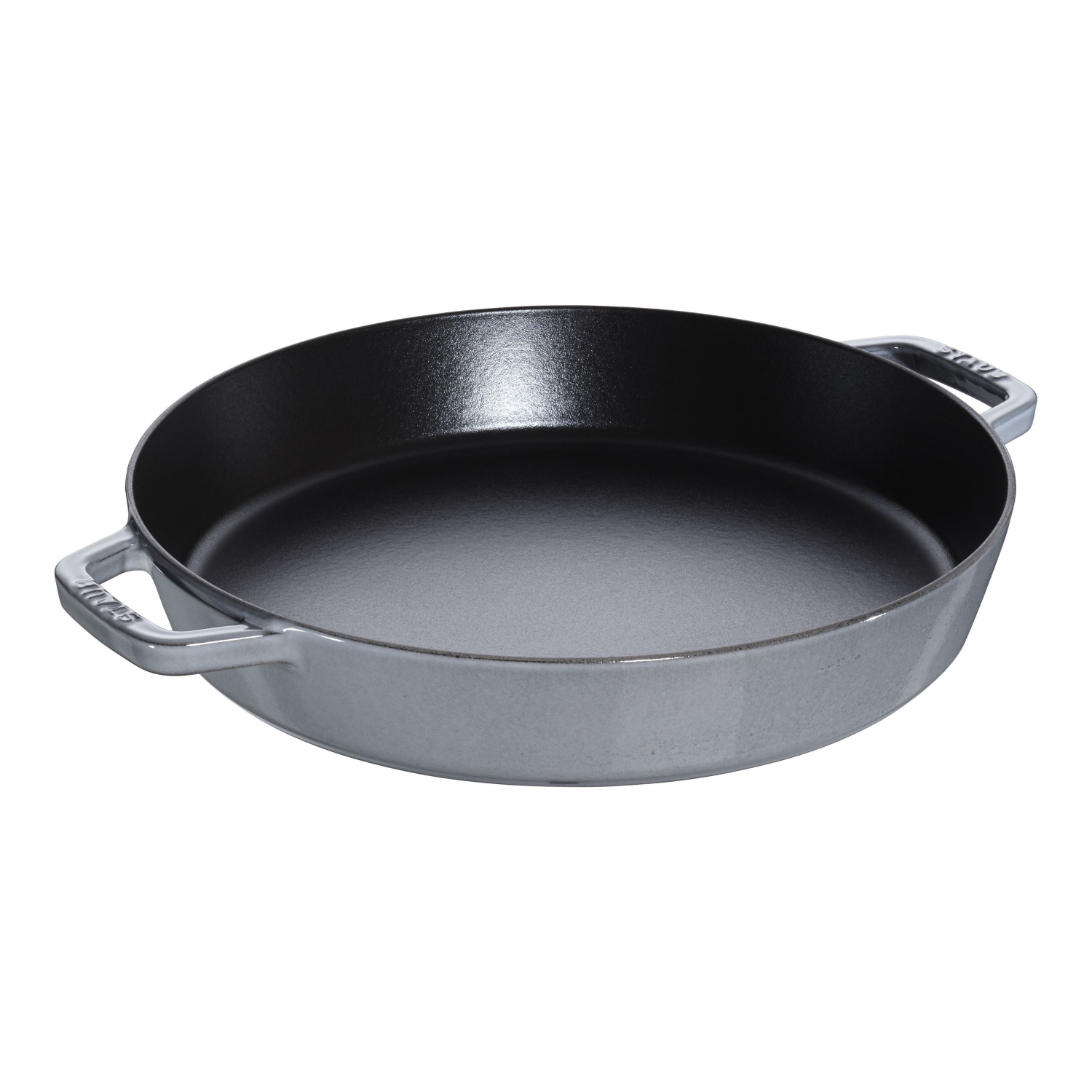 STAUB Pans 34 cm Cast Iron Double Handle Skillet, Graphite-Grey