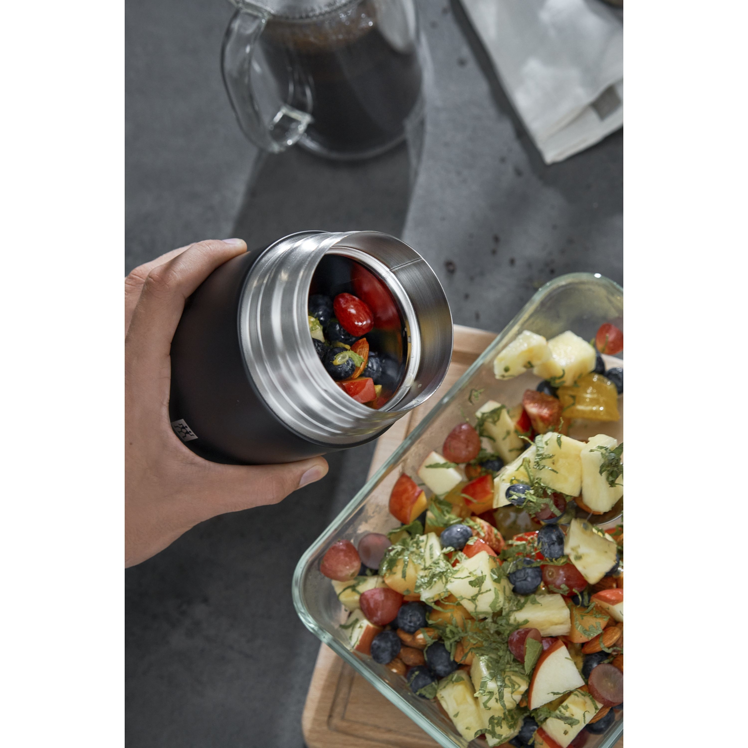 ZWILLING Thermo Food Jar, 700 mL, Stainless Steel, Black