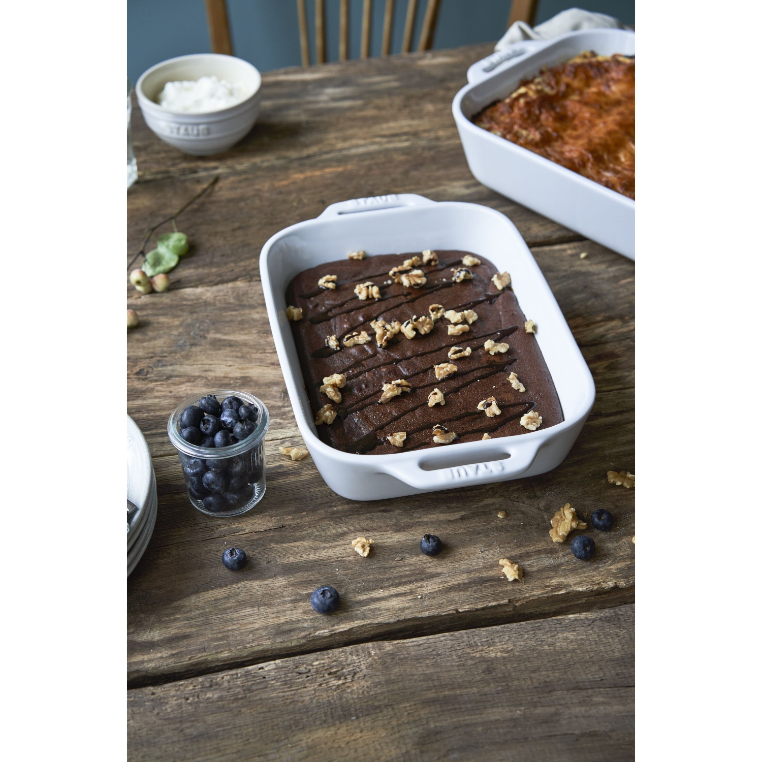 STAUB – Ensemble de plats de cuisson rectangulaires ceramique, blanc, 2 pièces