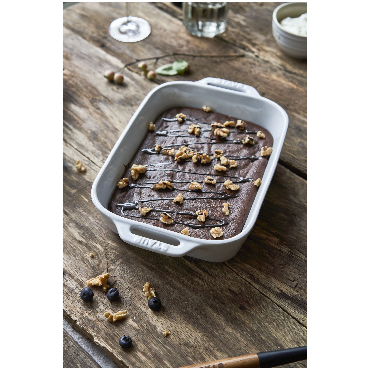 STAUB – Ensemble de plats de cuisson rectangulaires ceramique, blanc, 2 pièces