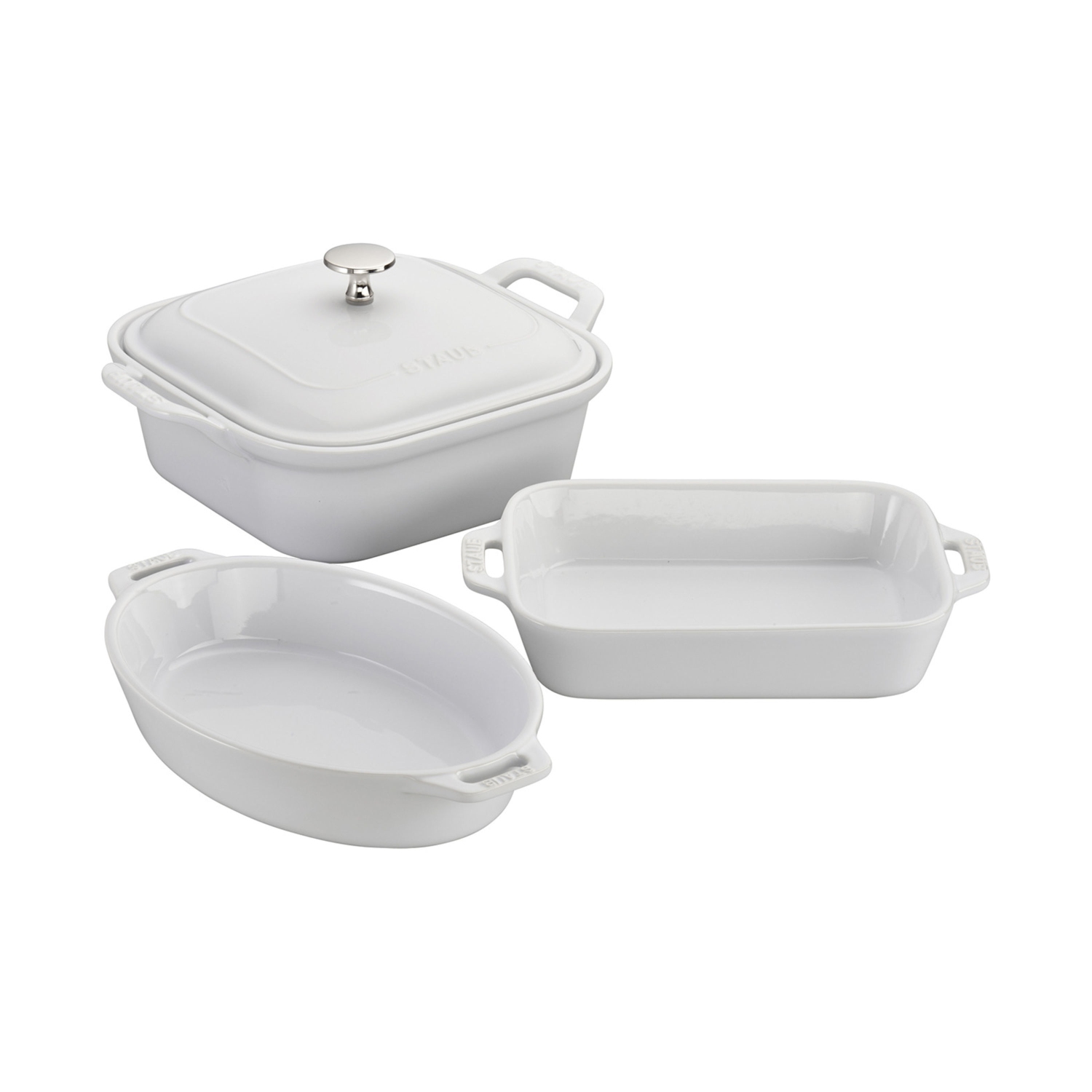 STAUB Ceramique Mixed Baking Dish Set White 4 Piece