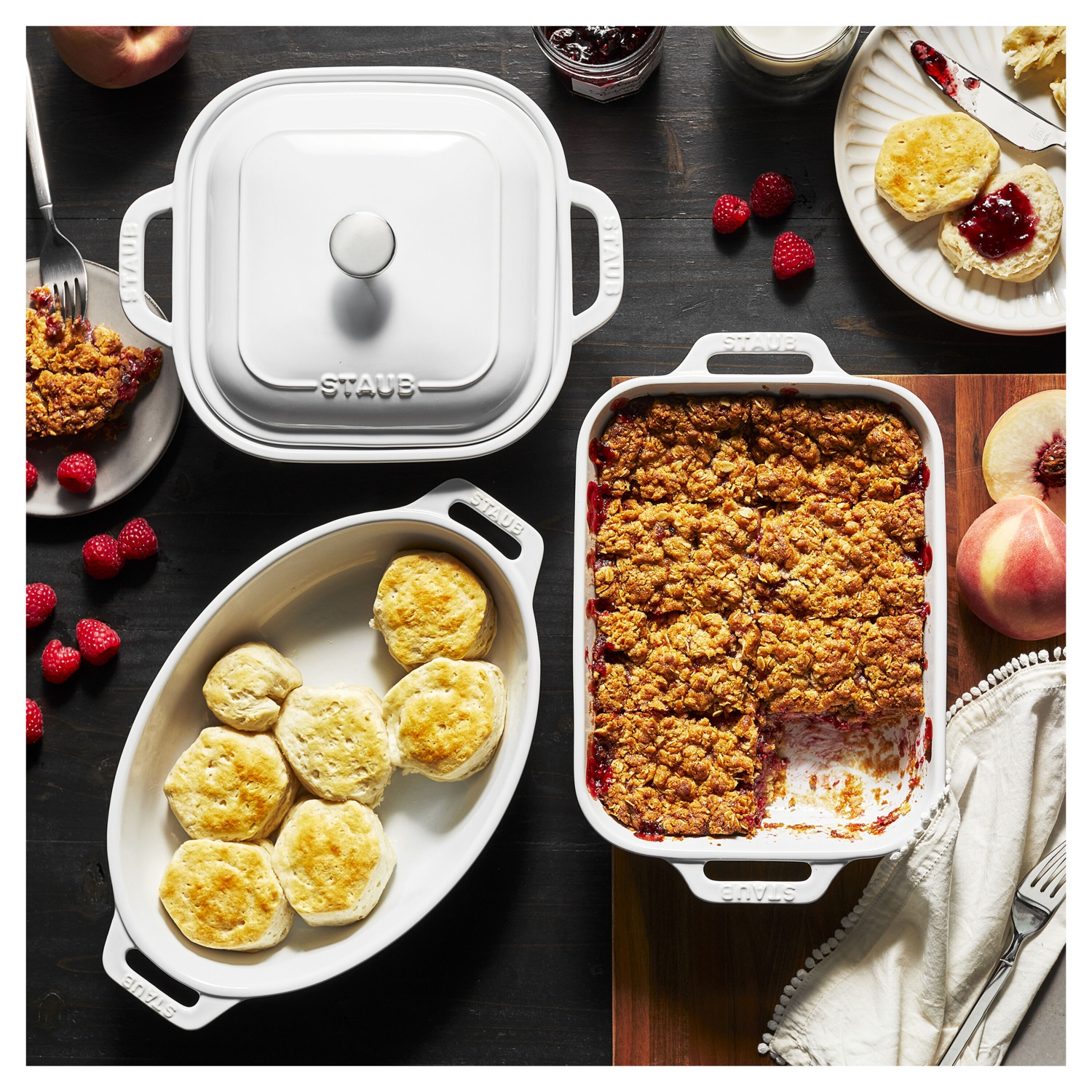 STAUB Ceramique Mixed Baking Dish Set White 4 Piece