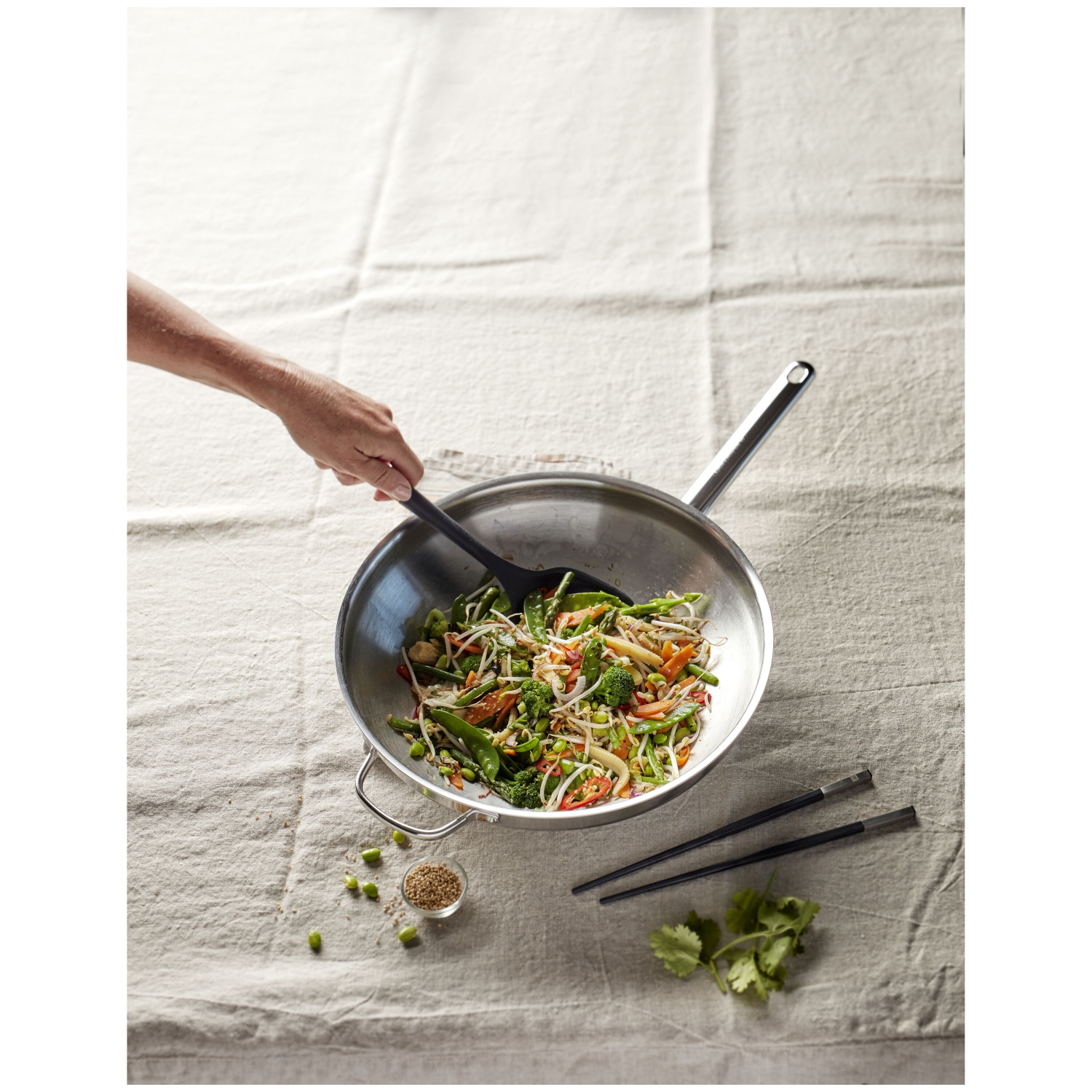 ZWILLING Plus 32 cm / 12.5 inch 18/10 Stainless Steel Wok