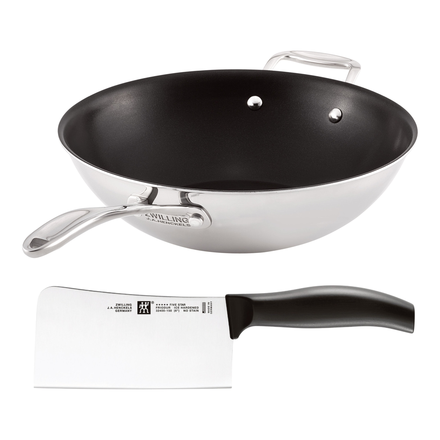 Wok antiadhésif en acier inoxydable Vista Clad 30&nbsp;cm/12&nbsp;po 18/10 de ZWILLING