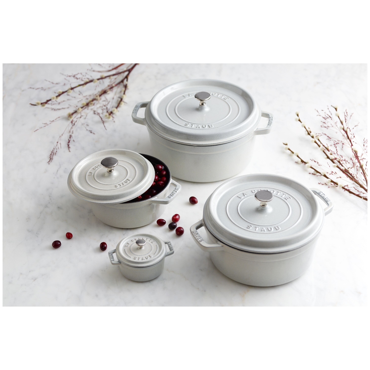 STAUB La Cocotte 6,75&nbsp;L – Cocotte ronde en fonte, truffe blanche