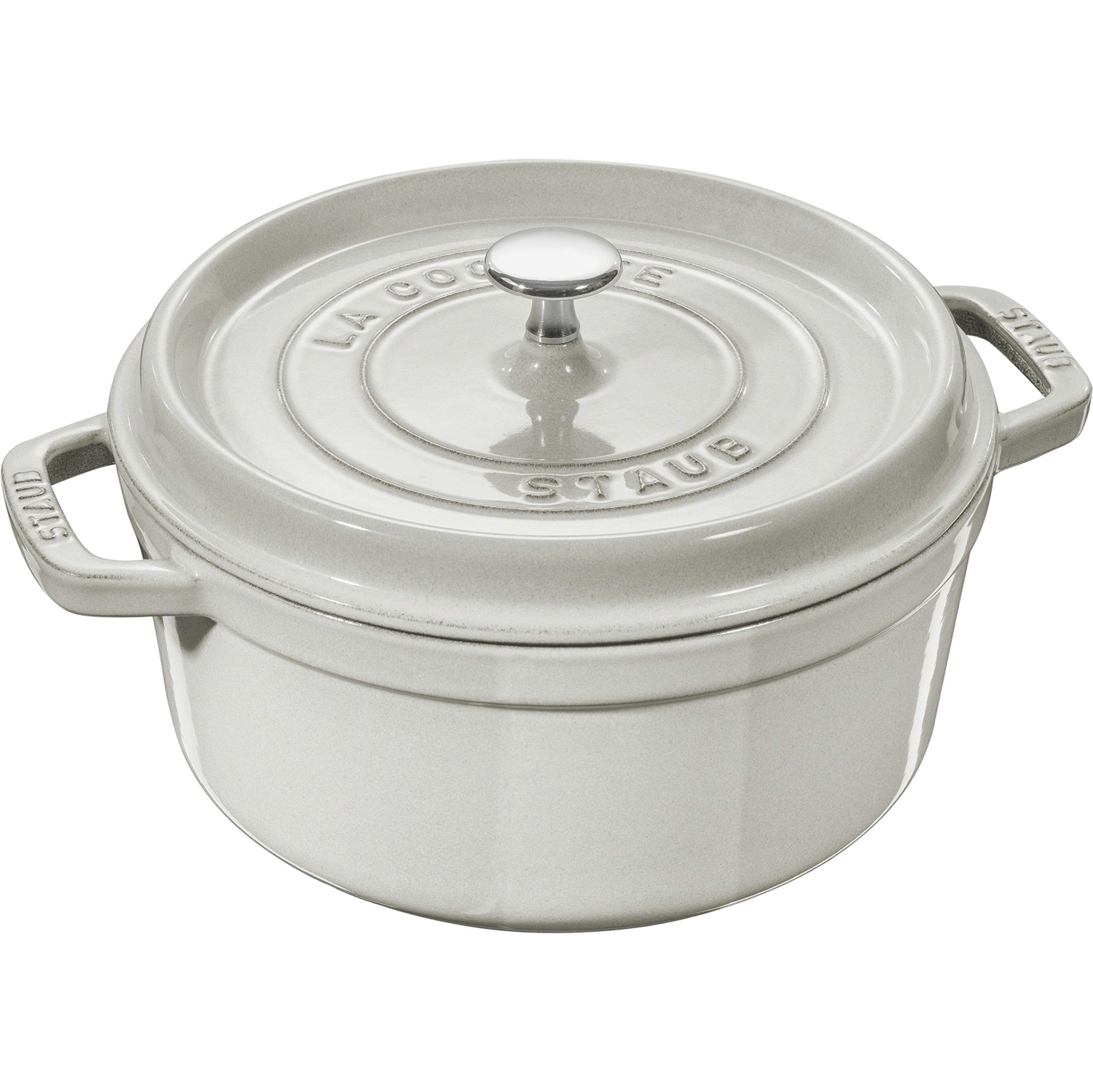 STAUB La Cocotte 6,75&nbsp;L – Cocotte ronde en fonte, truffe blanche