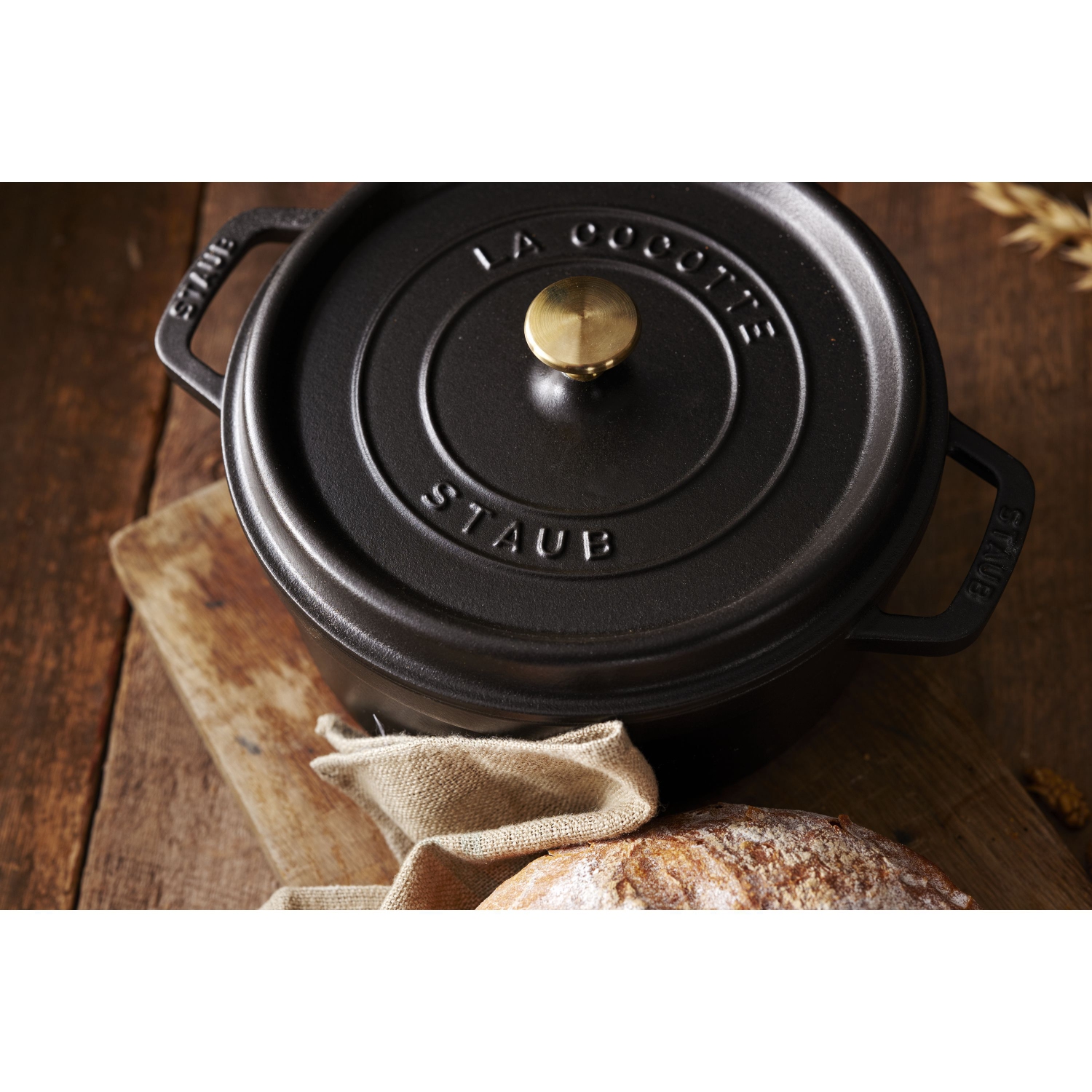 STAUB – Cocotte ronde en fonte La Cocotte 3,7 L, noir